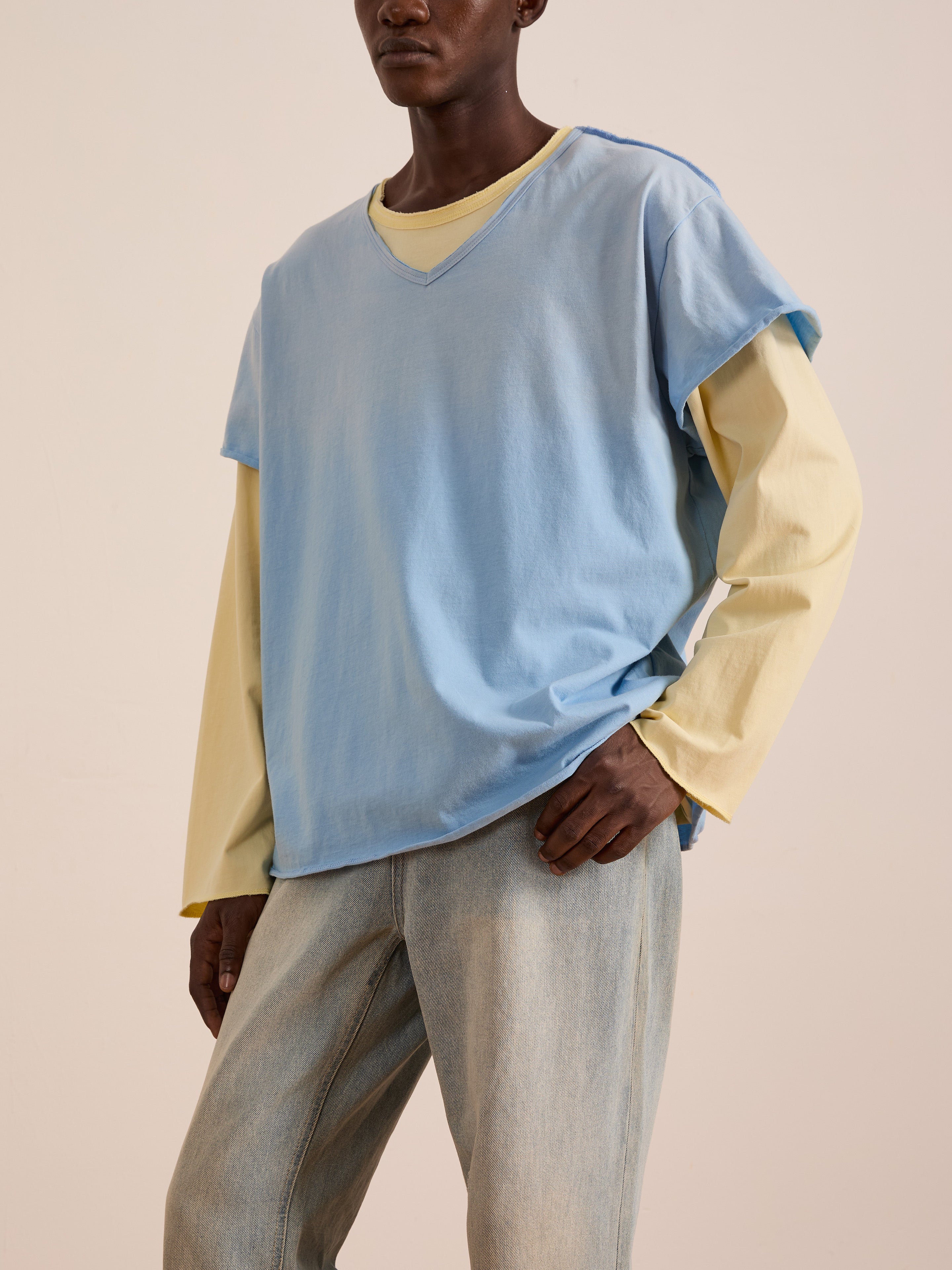 Double Layer LS Tee | Modern Menswear by yycbvcnbmmnbm