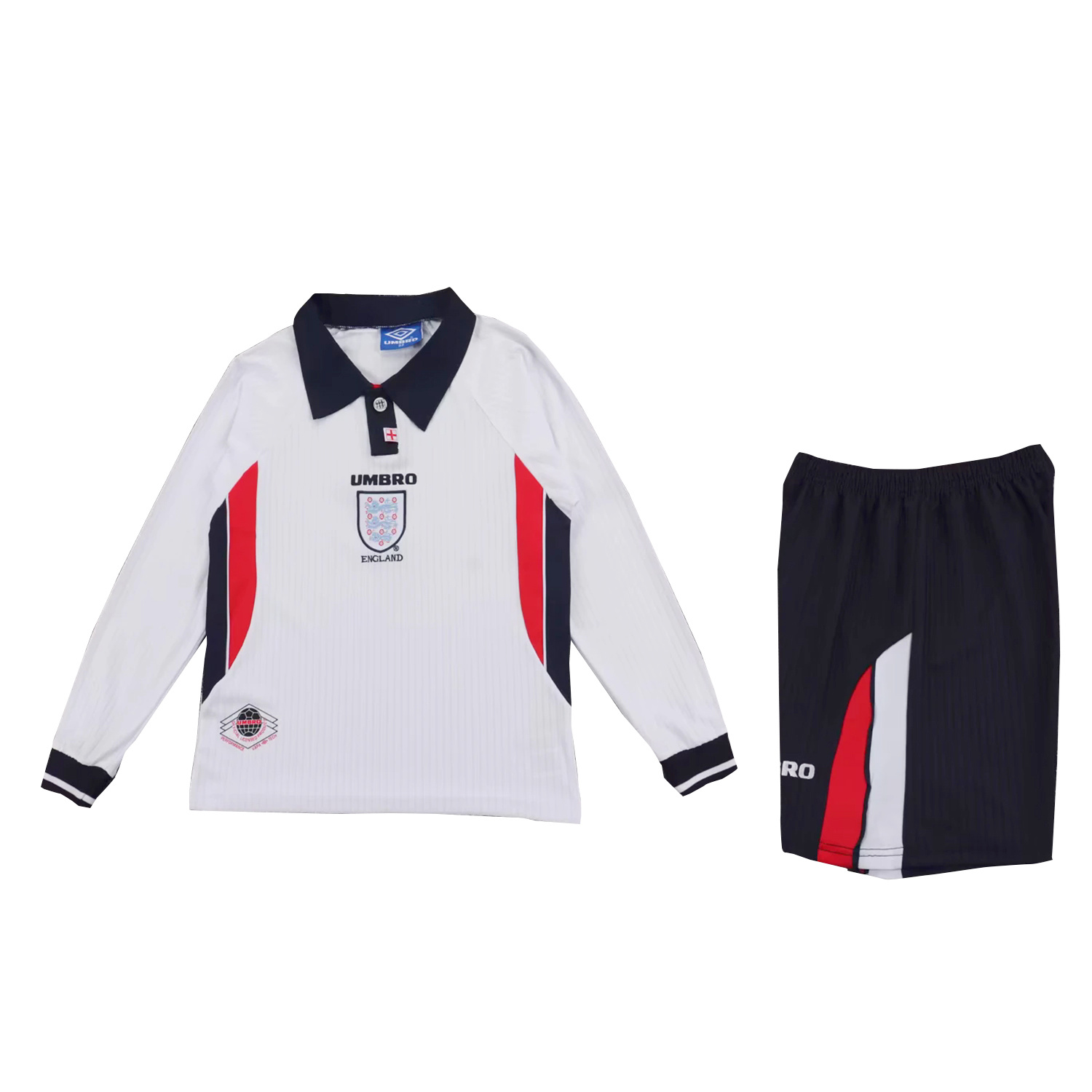 AlphaJersey-Retro England 1998 Home Long Sleeves Kids Kit