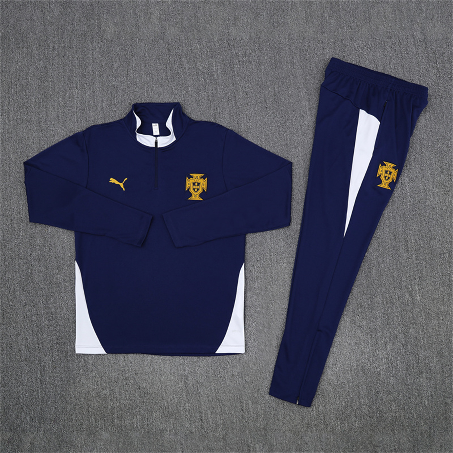 AlphaJersey-Portugal 25-26 Kids Long Sleeve Training Set - Royal Blue