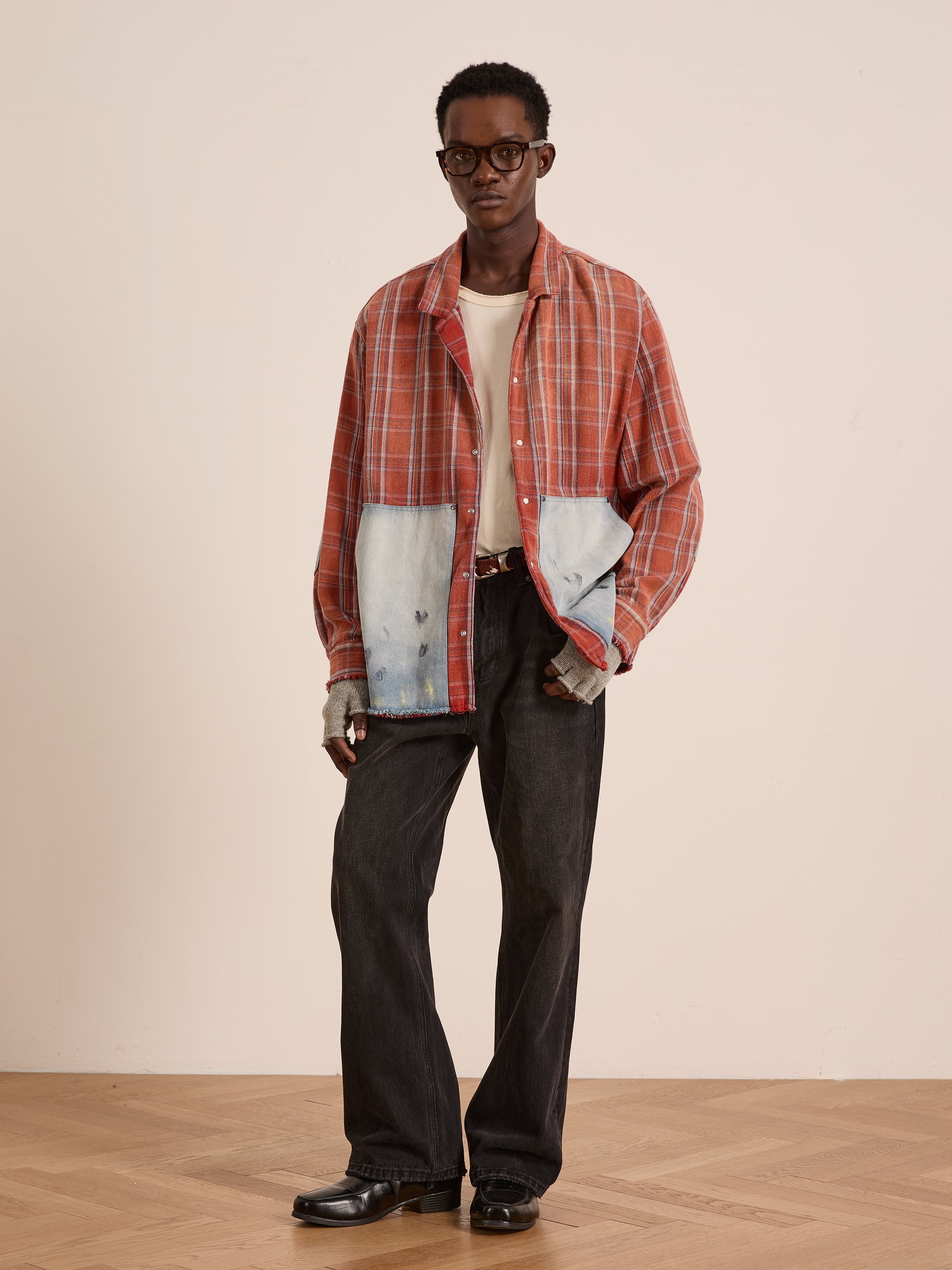 Plaid Denim Shirt | Modern Menswear by yycbvcnbmmnbm