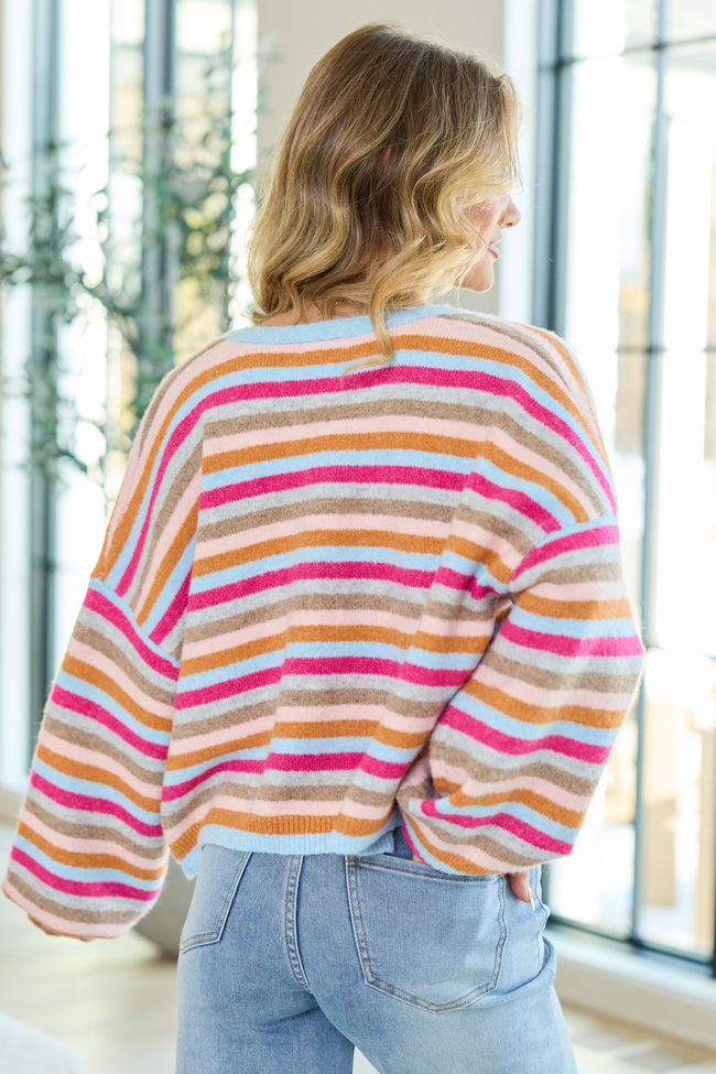 Jennie Multi Striped Cropped Cardigan | Elegant Women's Fashion by coolavocek