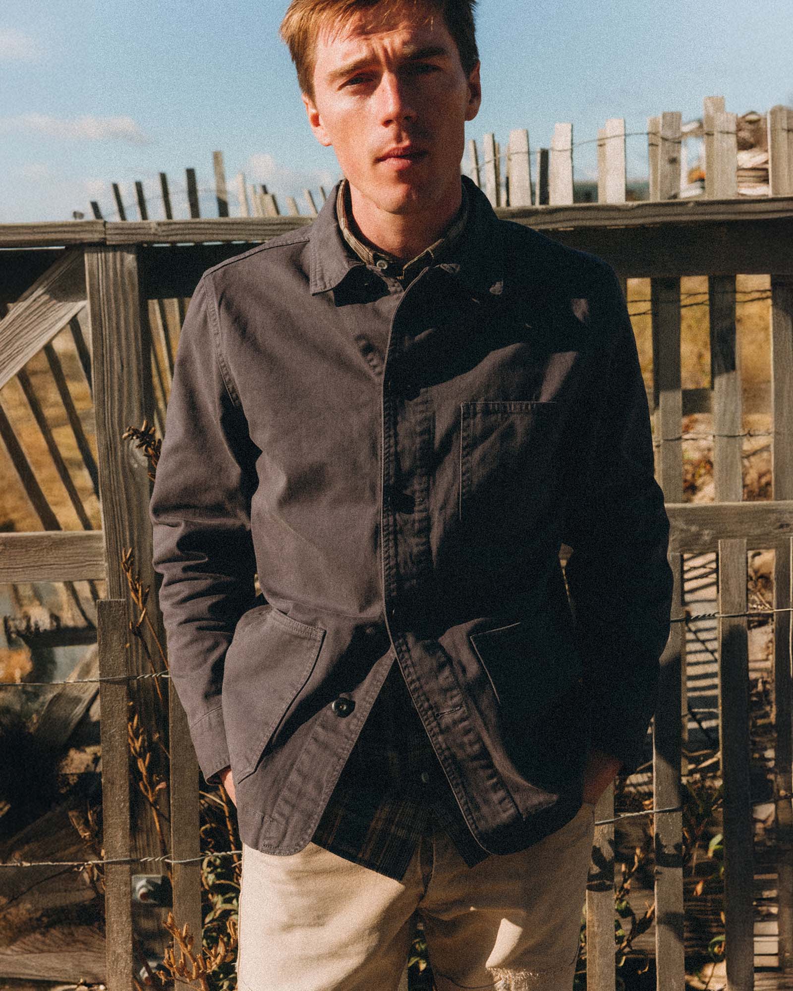 The Ojai Jacket in Organic Charcoal Foundation Twill | Modern Menswear by yycbvcnbmmnbm