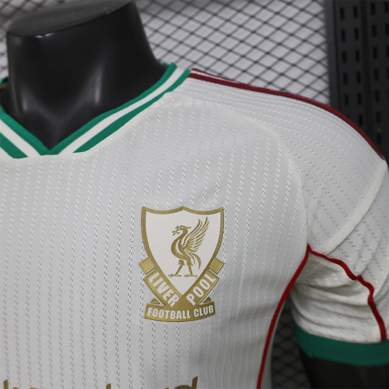 AlphaJersey-Liver.pool 25-26 Gold Lines Retro Casual Style White Jersey - Player Version