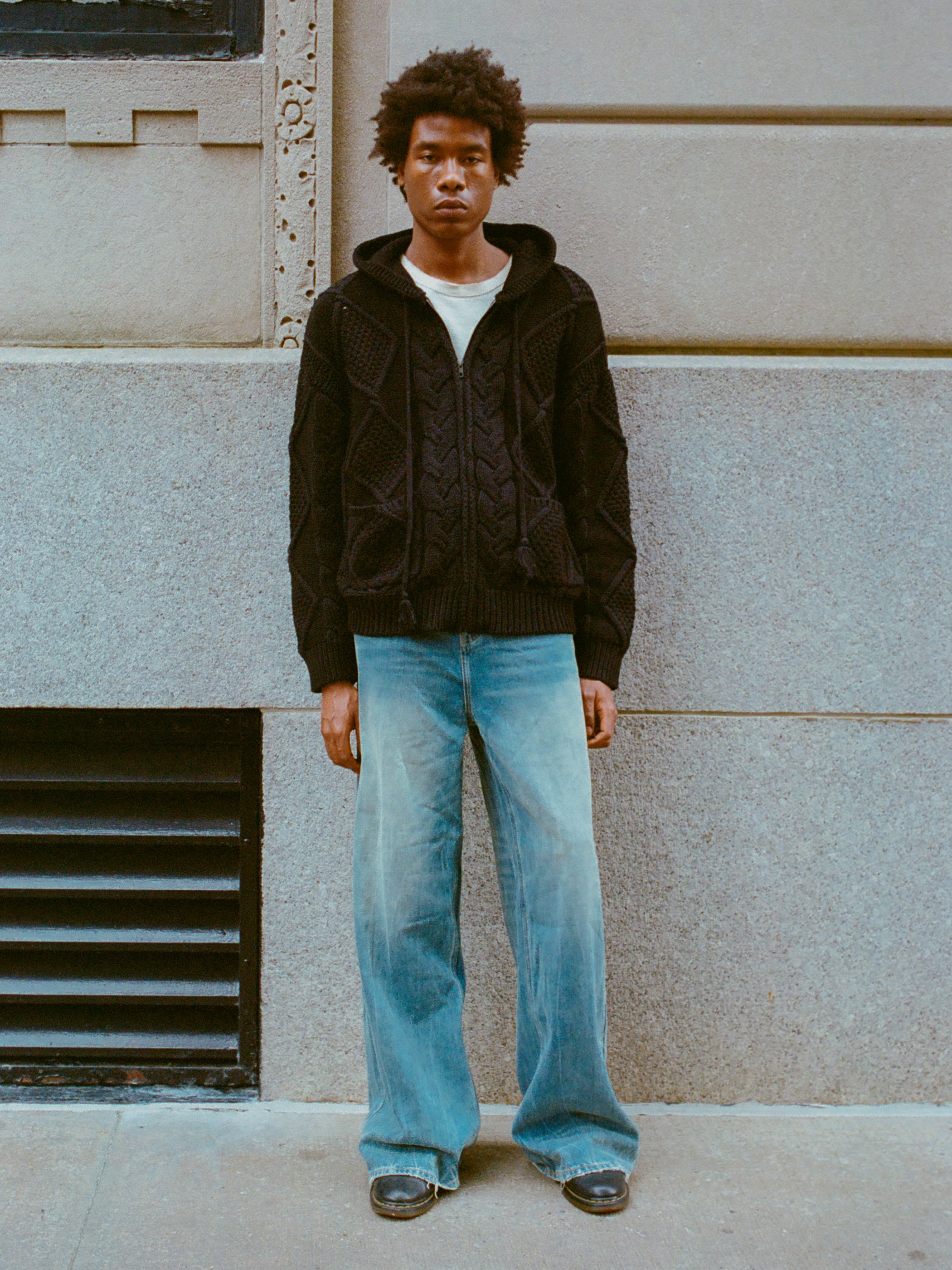 Zip Up Cable Knit Hoodie | Modern Menswear by yycbvcnbmmnbm