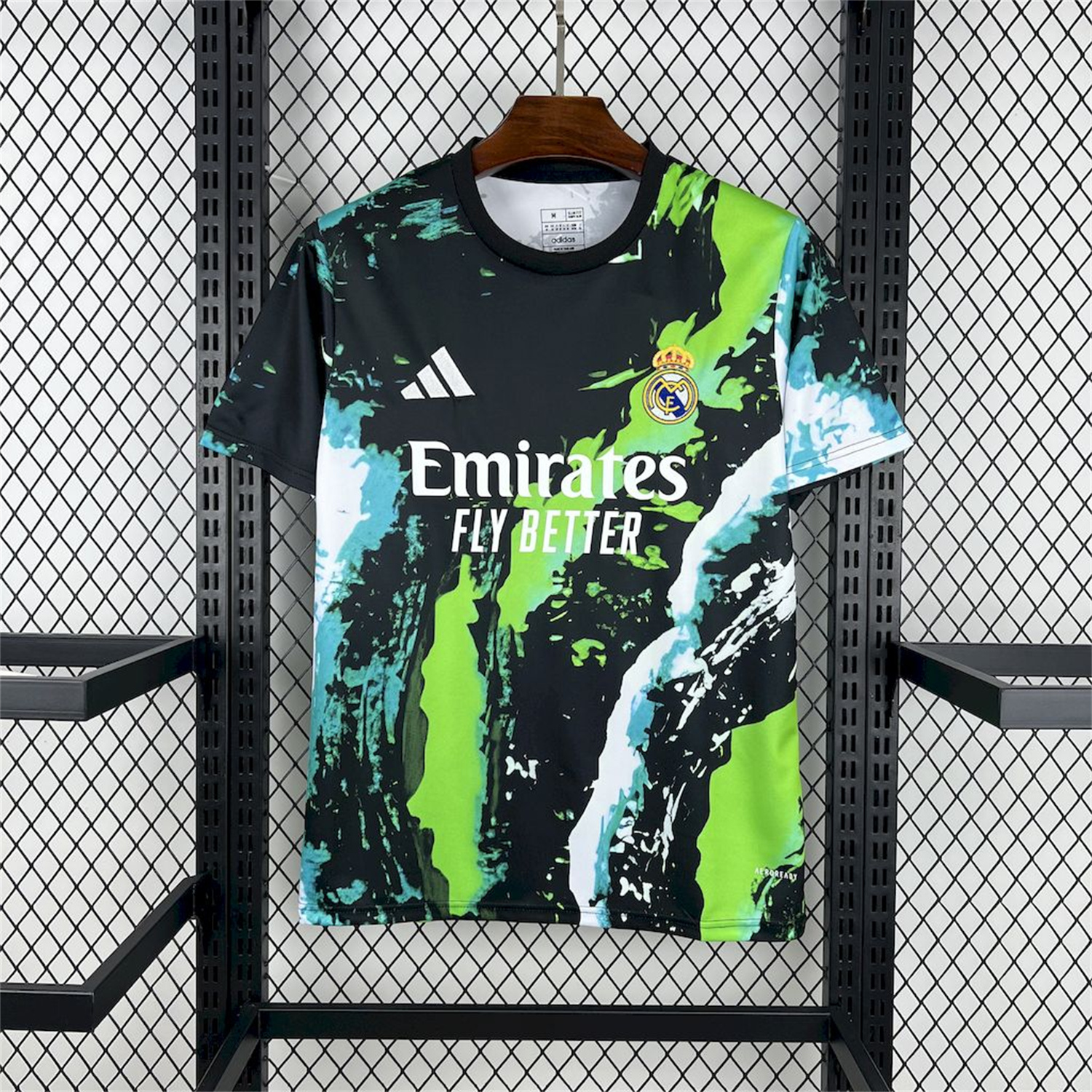 AlphaJersey-Real Madrid 25-26 Black Green Colorful Training Jersey - Fans Version