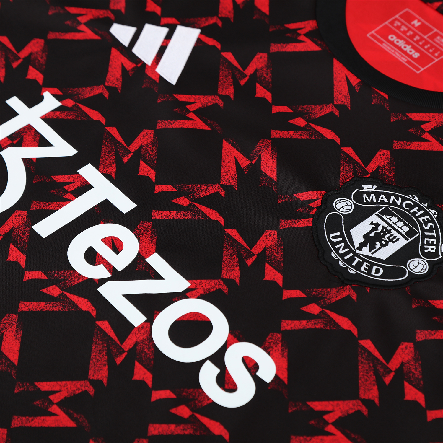 AlphaJersey-Manchester United 25-26 Pre-Match Vest Training Set - Red Top & Black Shorts