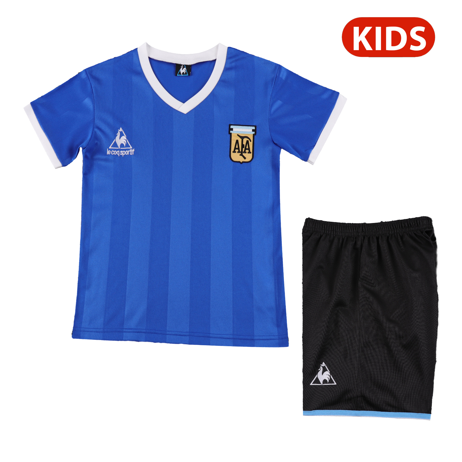 AlphaJersey-Retro Argentina 1986 Away Kids Kit