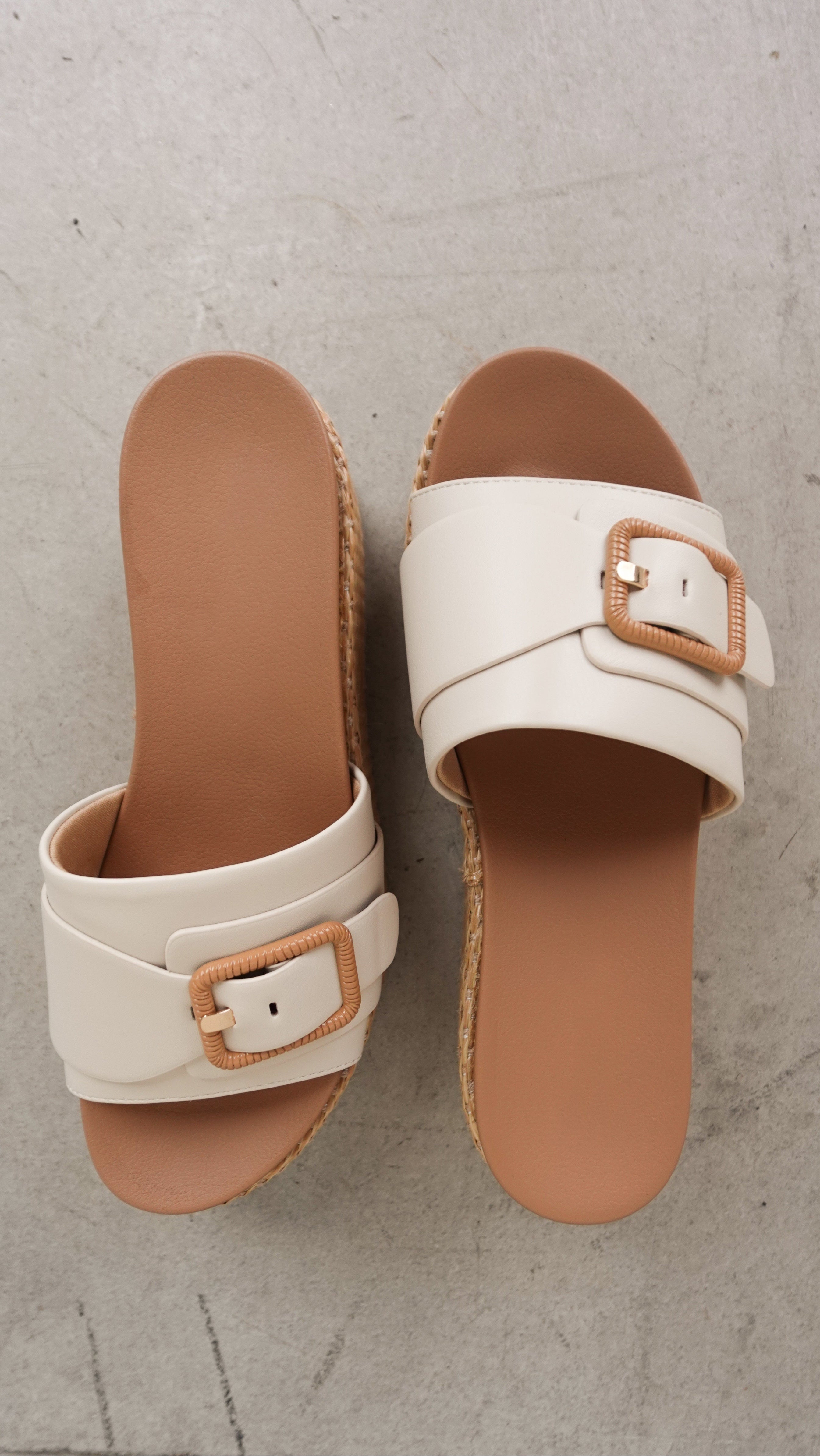 Woven Wedge Slide with Buckle | Elegant Women's Fashion by coolavocek