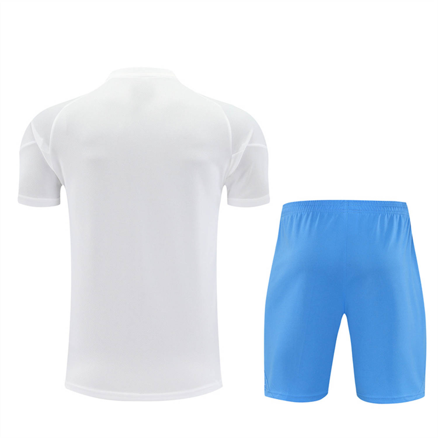 AlphaJersey-Real Madrid 25-26 Short-Sleeve Training Set - White Top and Sky Blue Shorts
