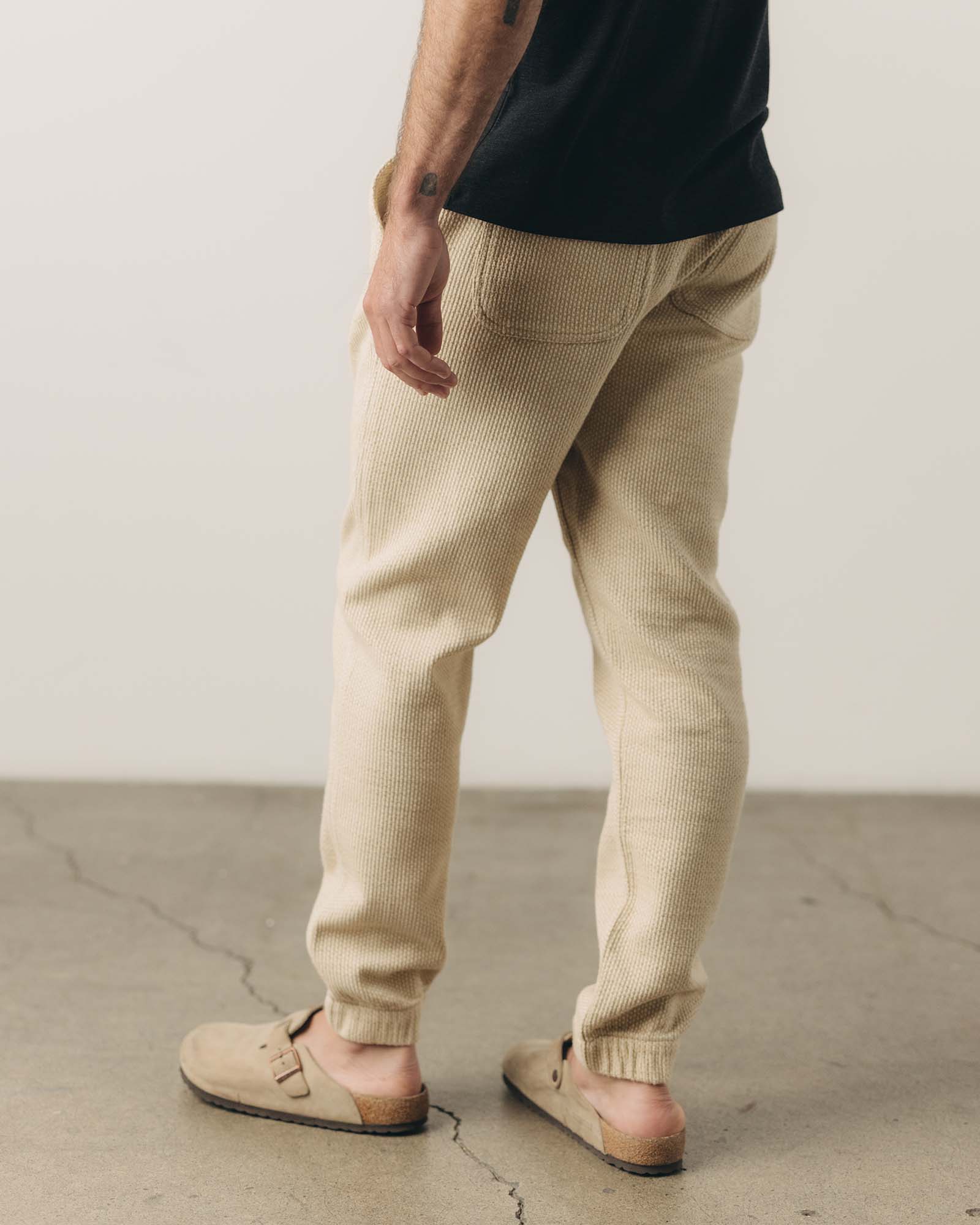 The Apres Pant in Natural Sashiko | Modern Menswear by yycbvcnbmmnbm