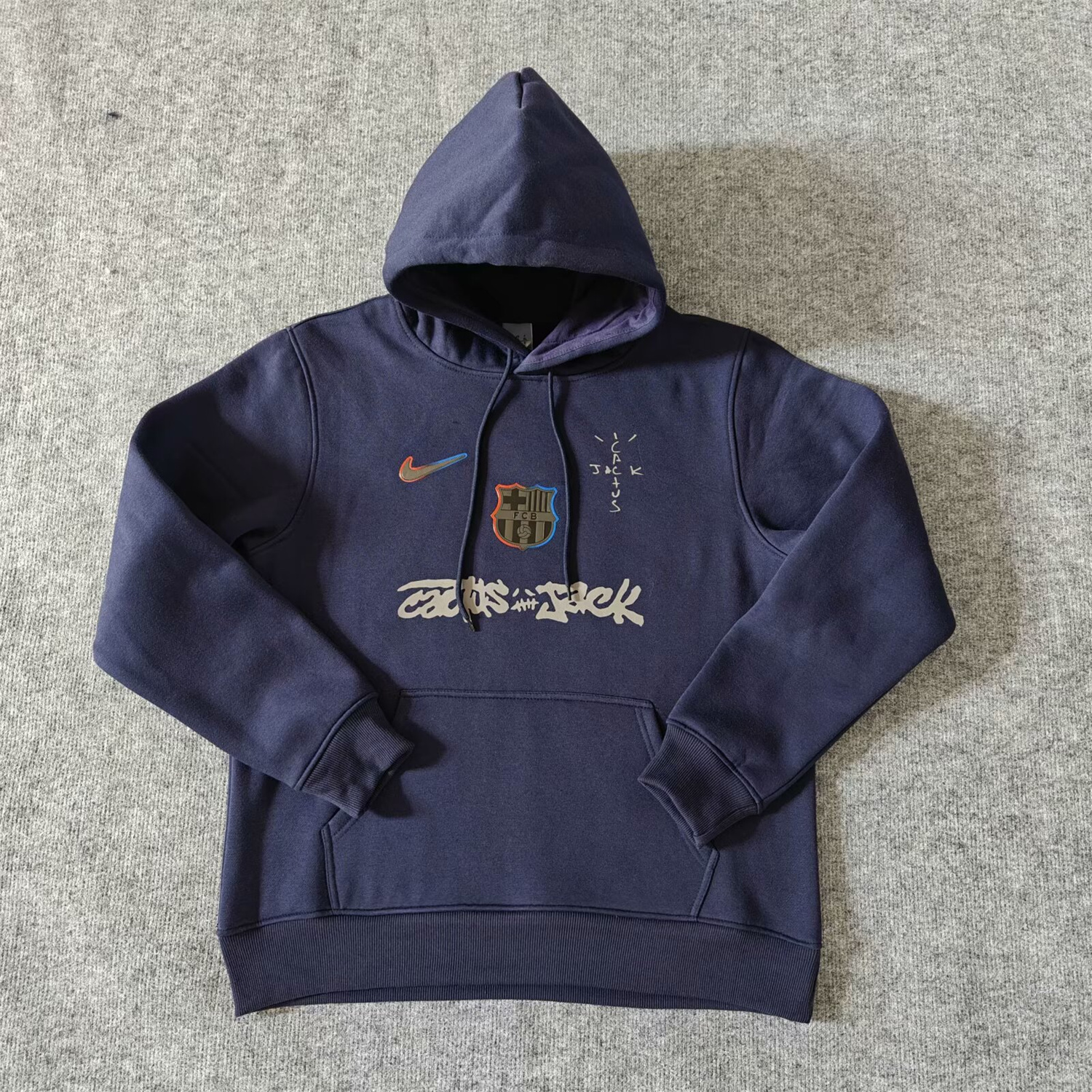 AlphaJersey-Barcelona x Travis Scott Team Logo Centered Unisex Pullover Hoodie
