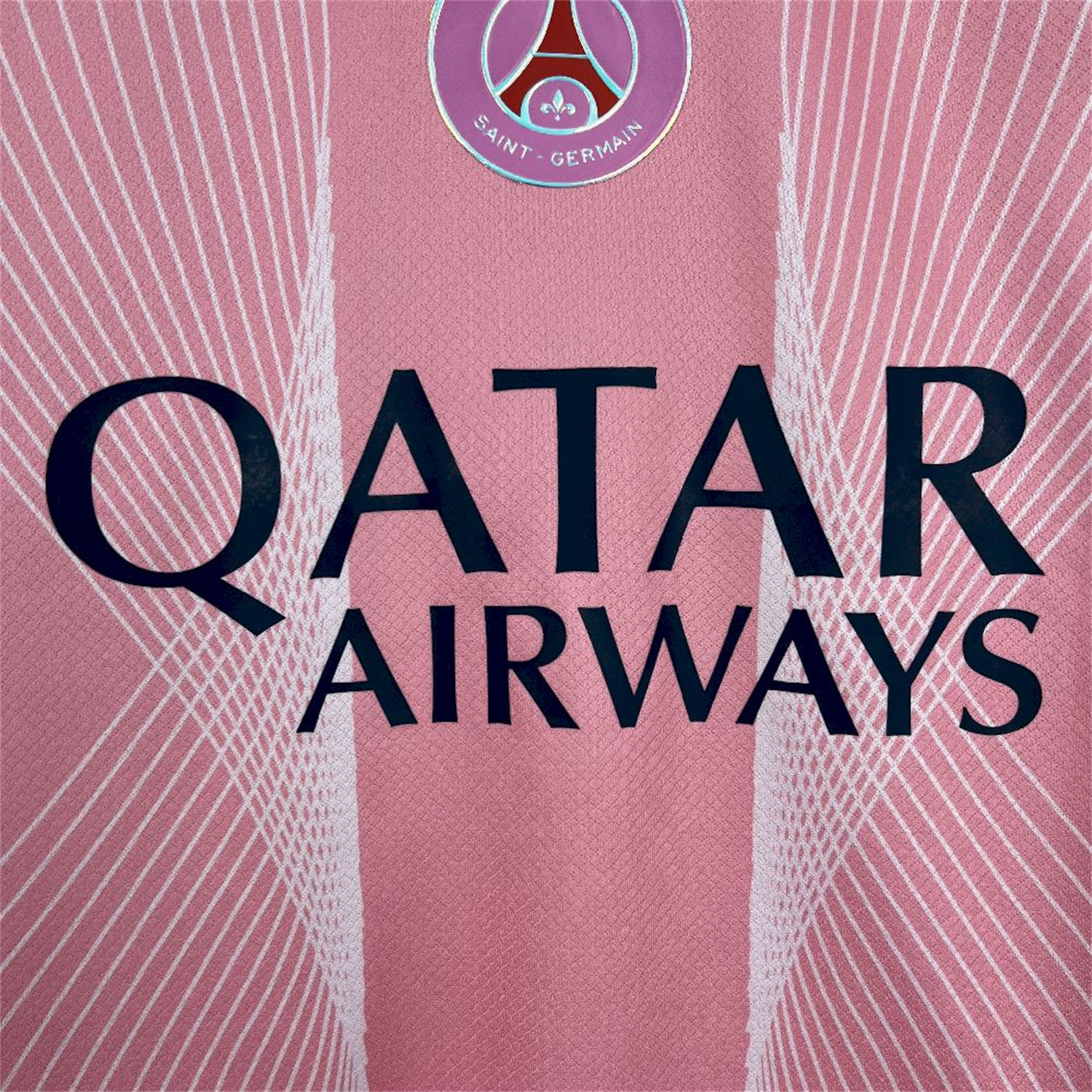 AlphaJersey-Paris Saint-Germain PSG 25-26 T90 White Lines Pink Gradient Special Jersey - Fans Version