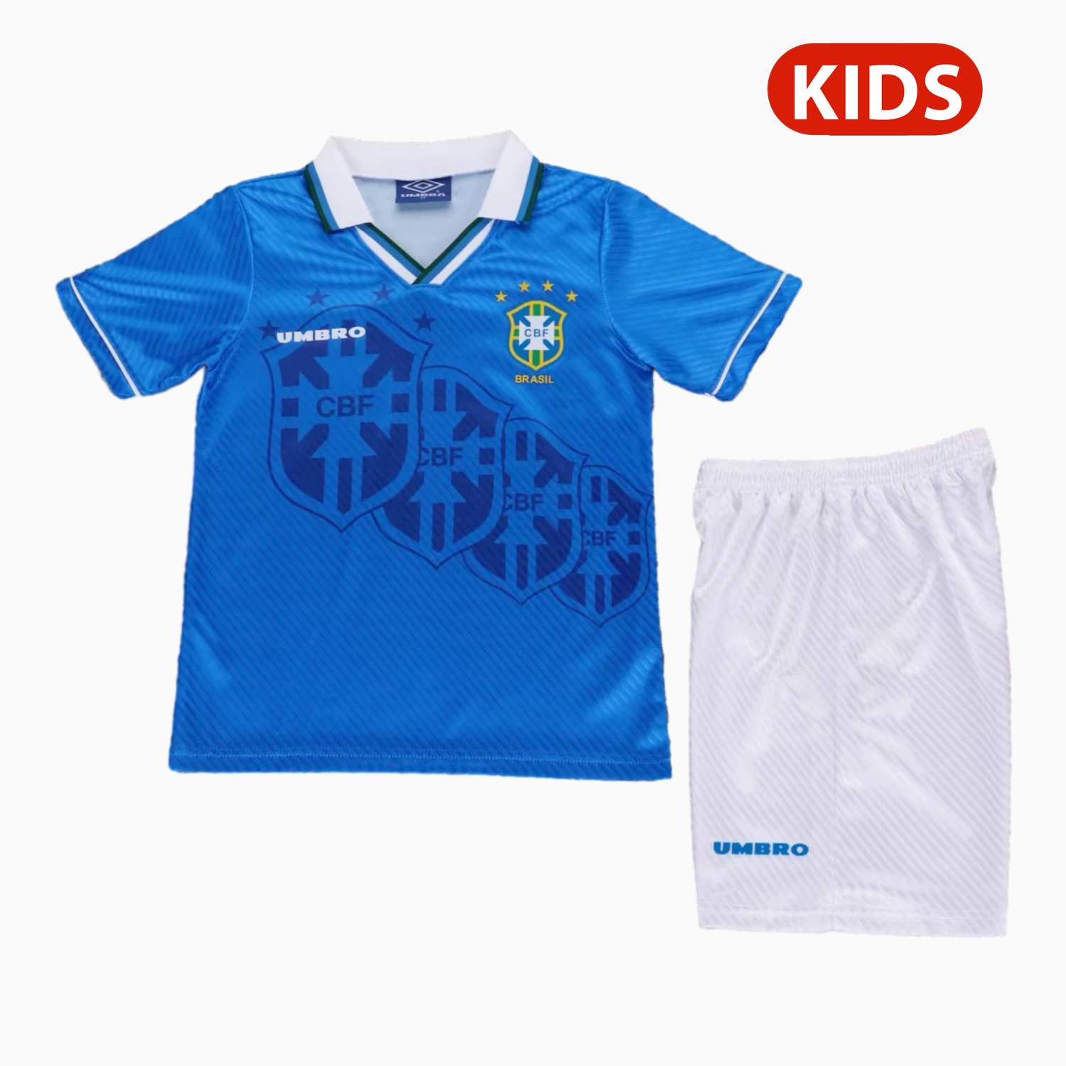 AlphaJersey-Retro Brazil 1996 Away Kids Kit