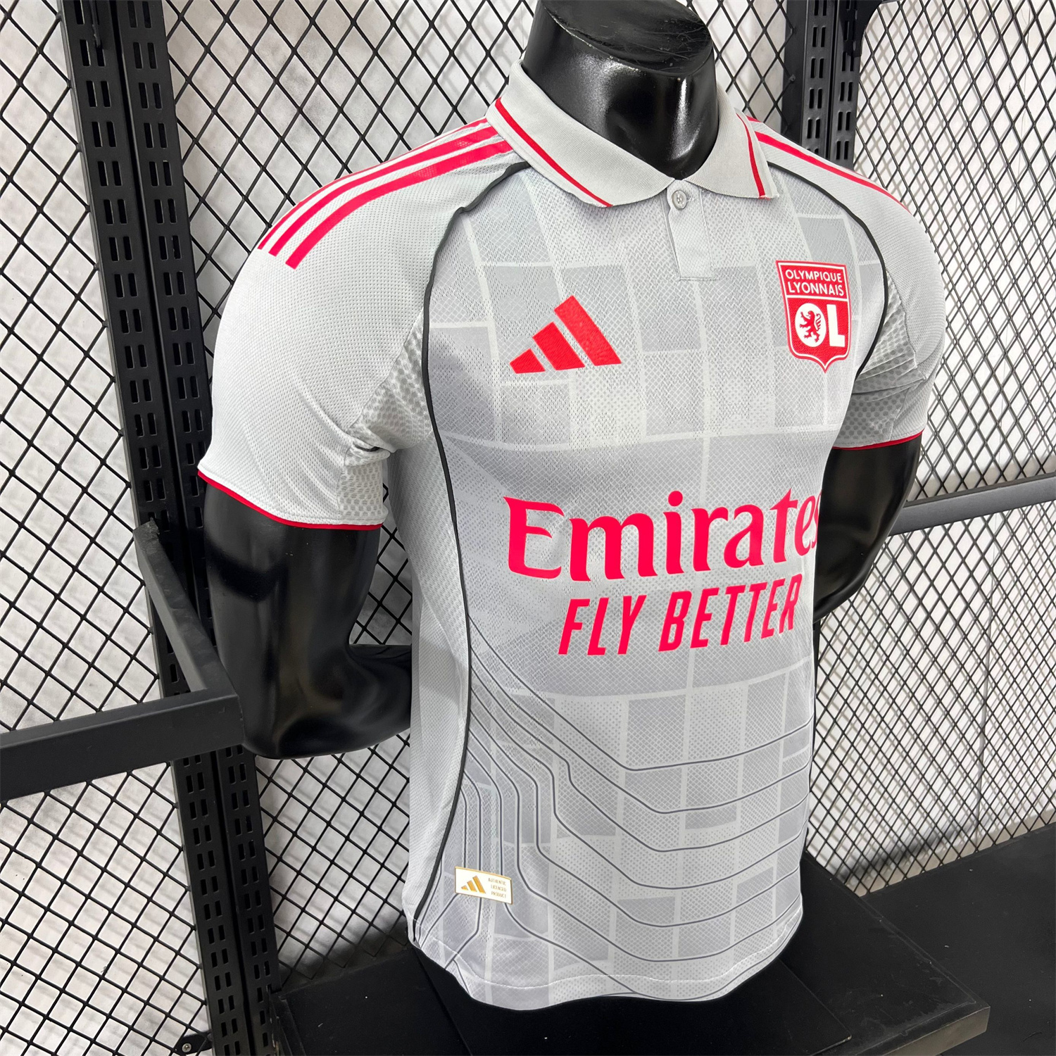 AlphaJersey-Olympique Lyonnais Lyon 25-26 Third Grey Jersey - Player Version
