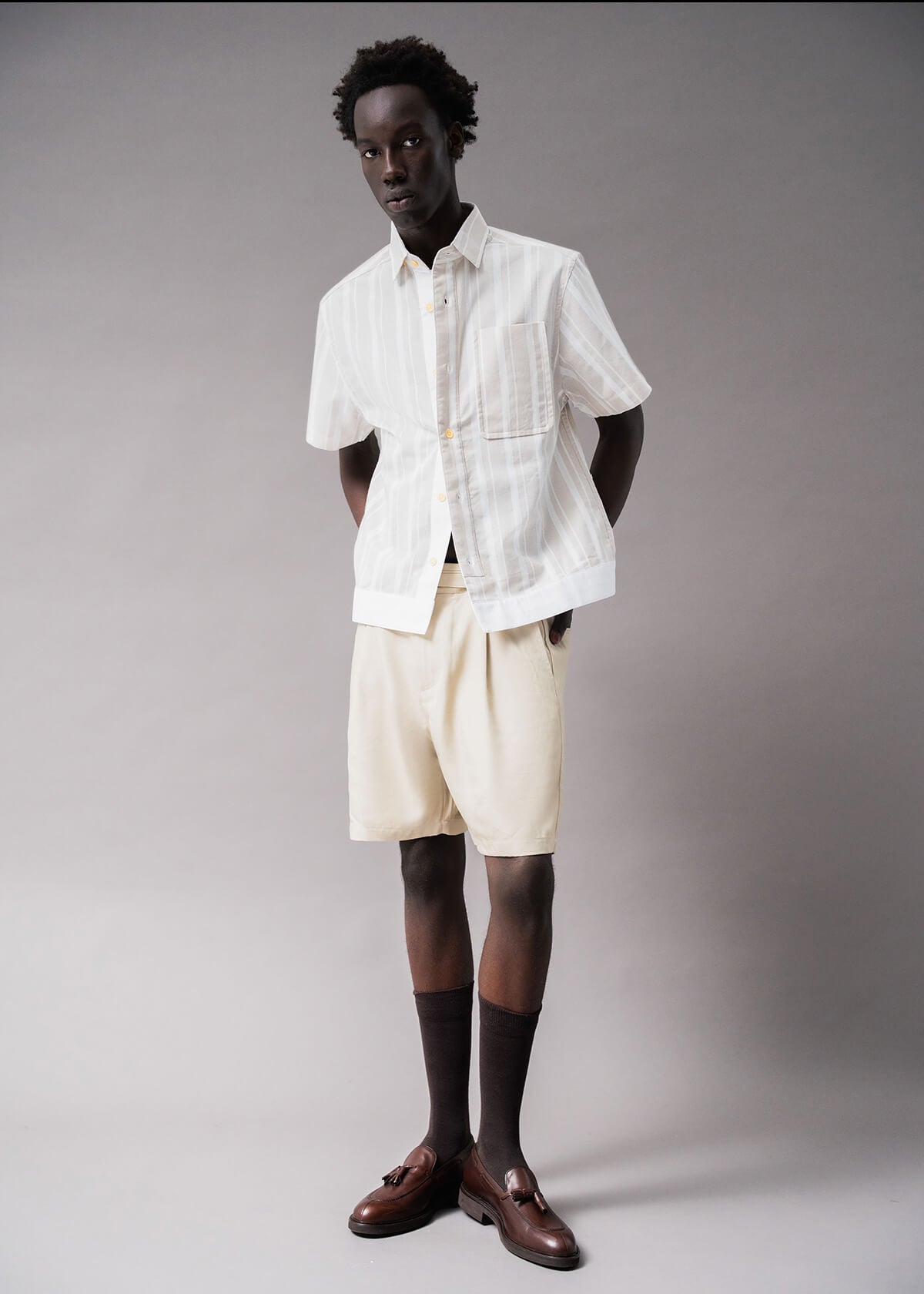 Chevron Stripe Cream | Modern Menswear by yycbvcnbmmnbm