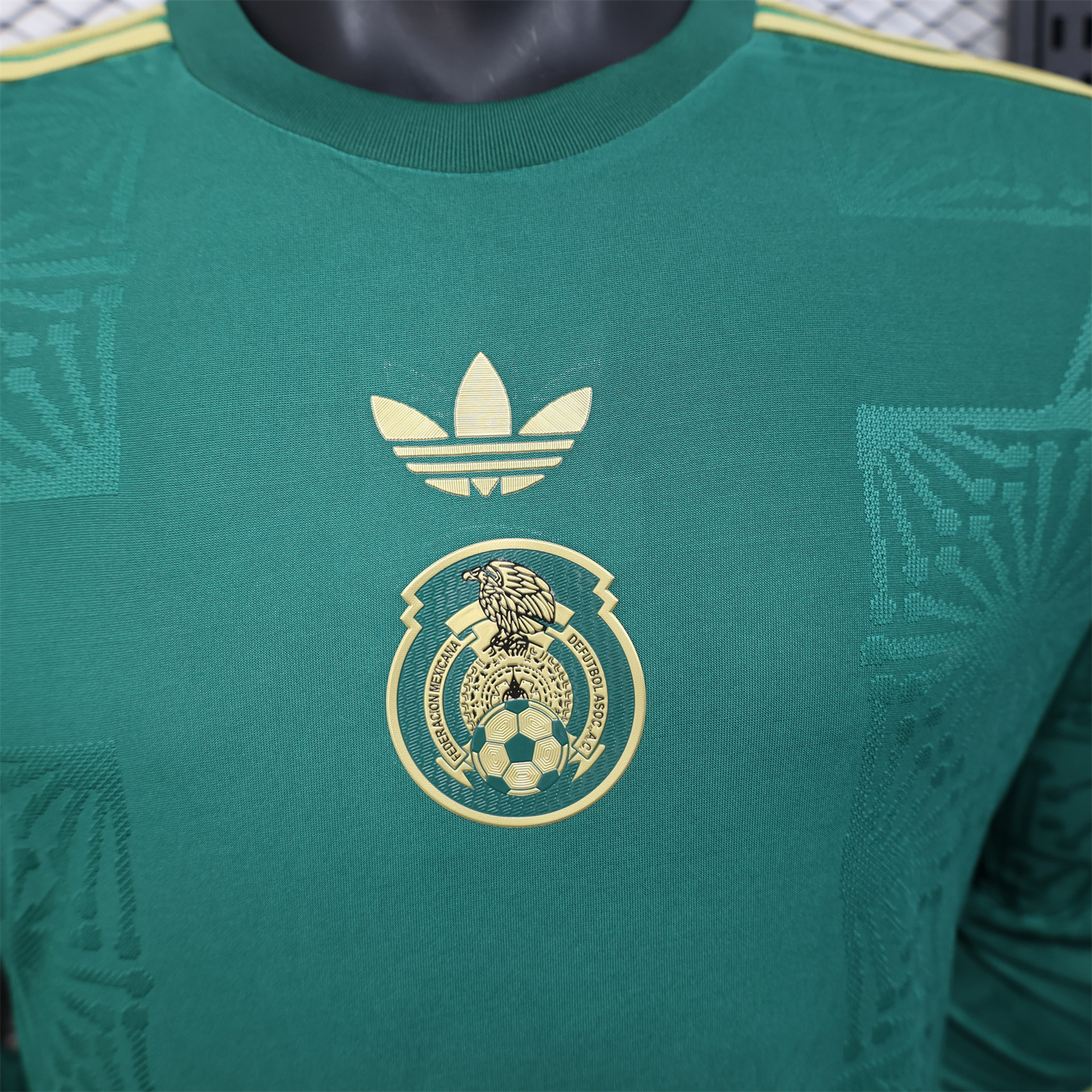 AlphaJersey-Mexico 2025 Gold Cup Green Long Sleeves Jersey - Player Version
