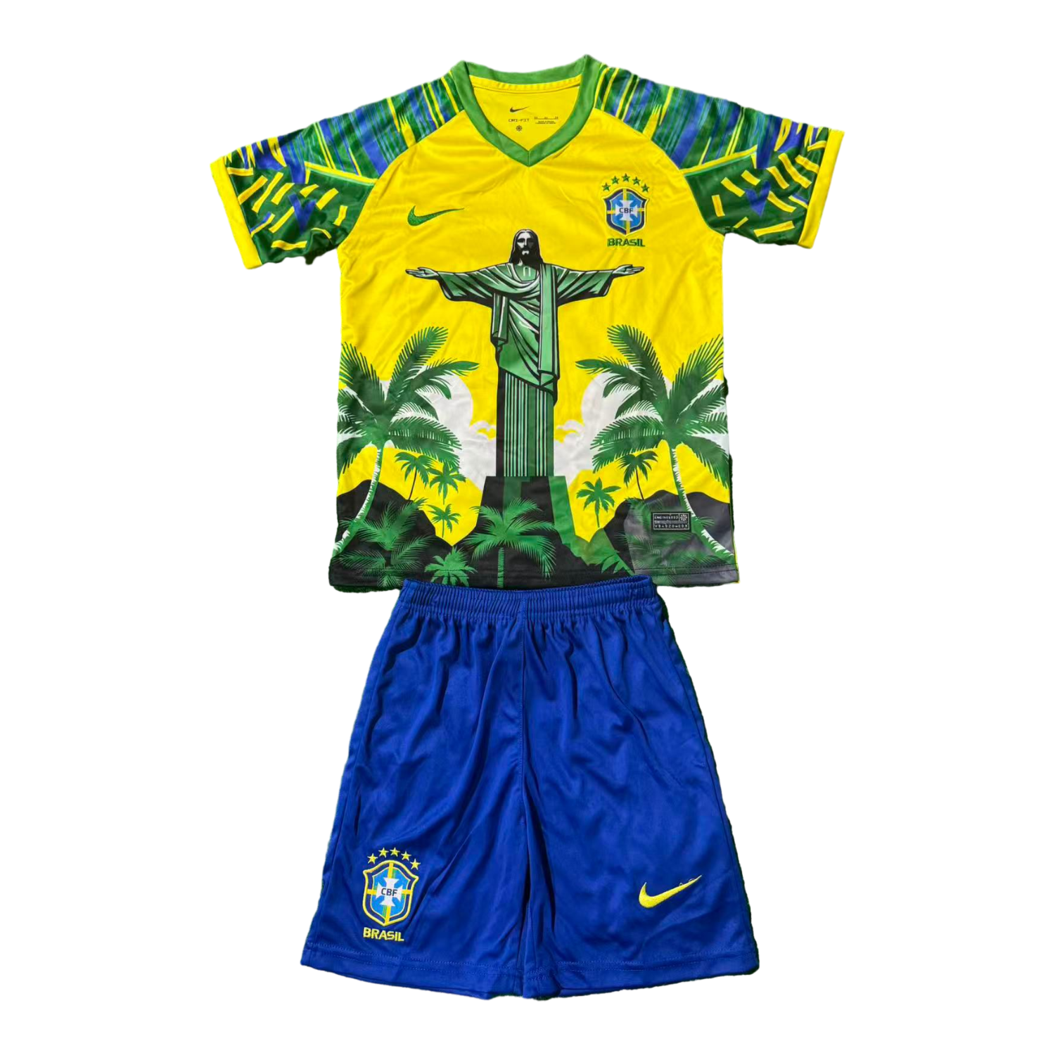 AlphaJersey-Brazil 25-26 Green Jesus Yellow Special Kids Kit