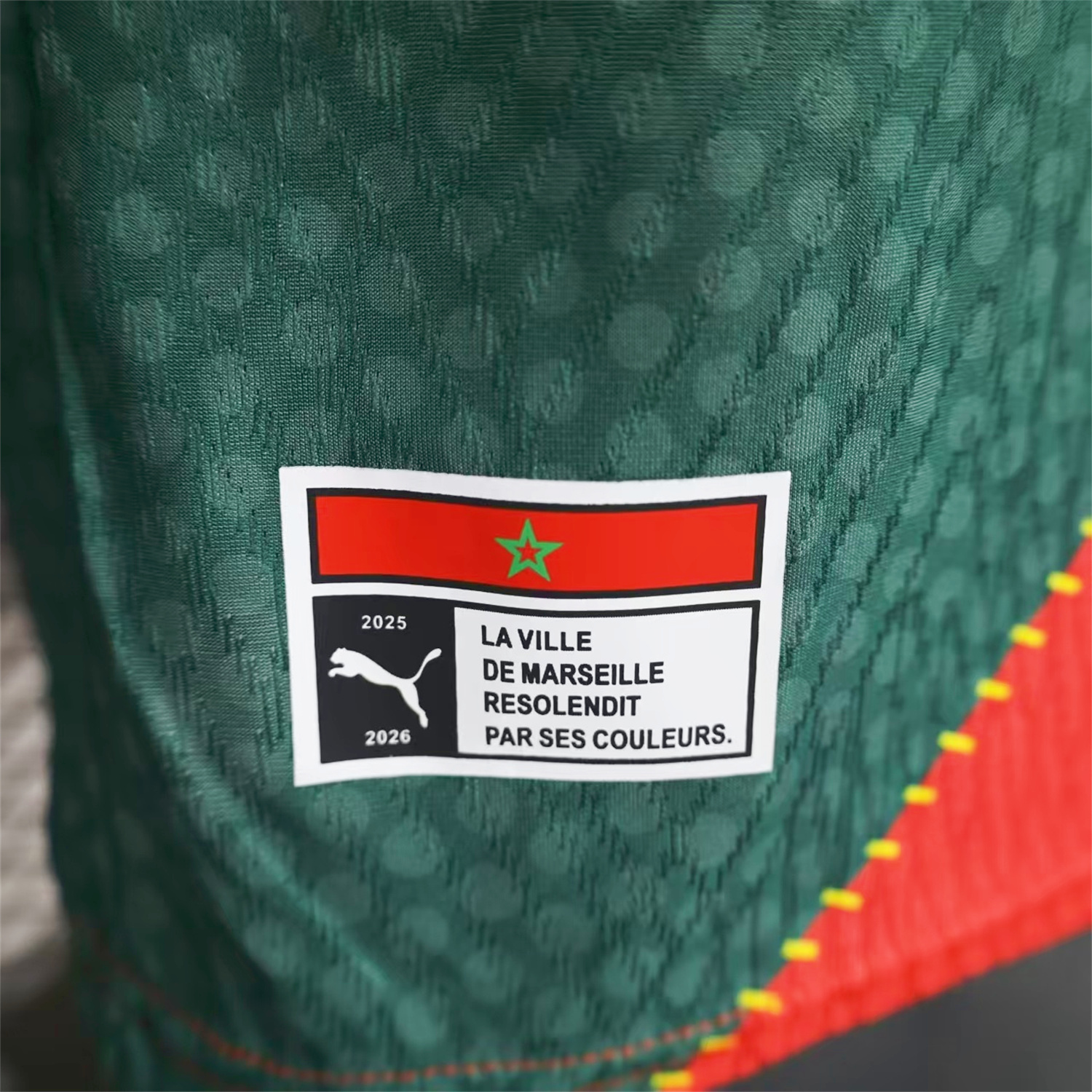 AlphaJersey-Marseille 25-26 Dark Green And Red Jersey -Player Version