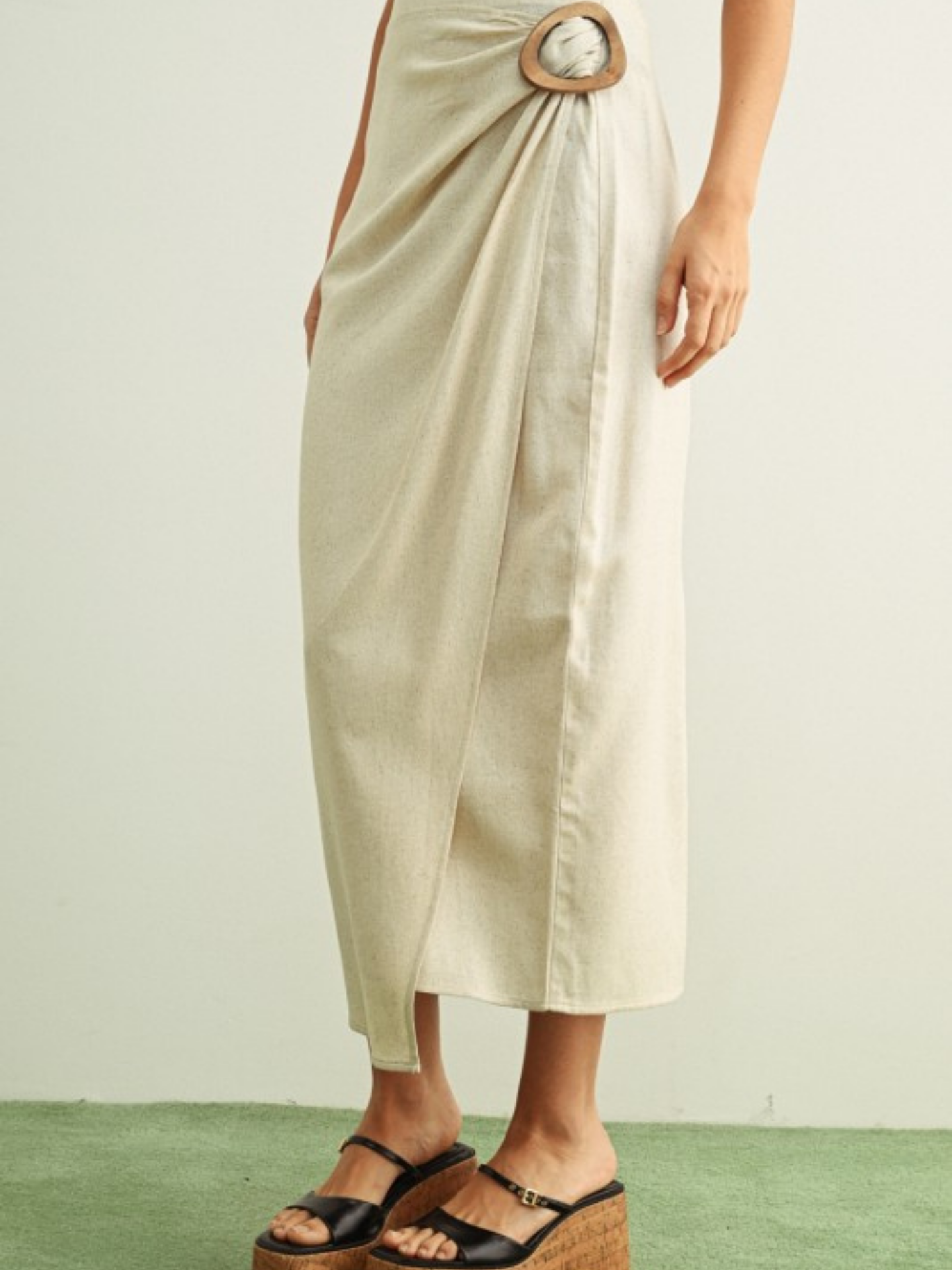 Linen Wrap Maxi Skirt | Elegant Women's Fashion by coolavocek