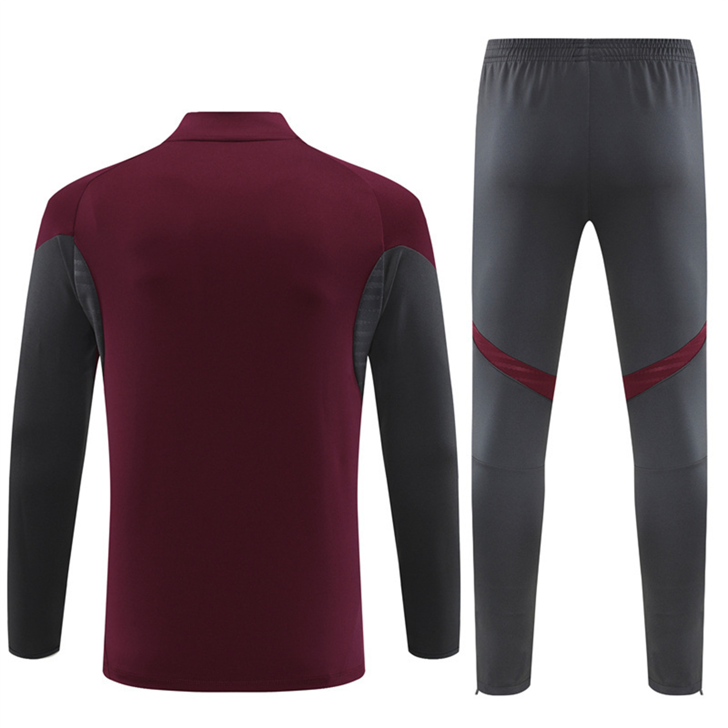 AlphaJersey-Arsenal 25-26 Long Sleeve Training Set - Wine Red Top & Grey Pants
