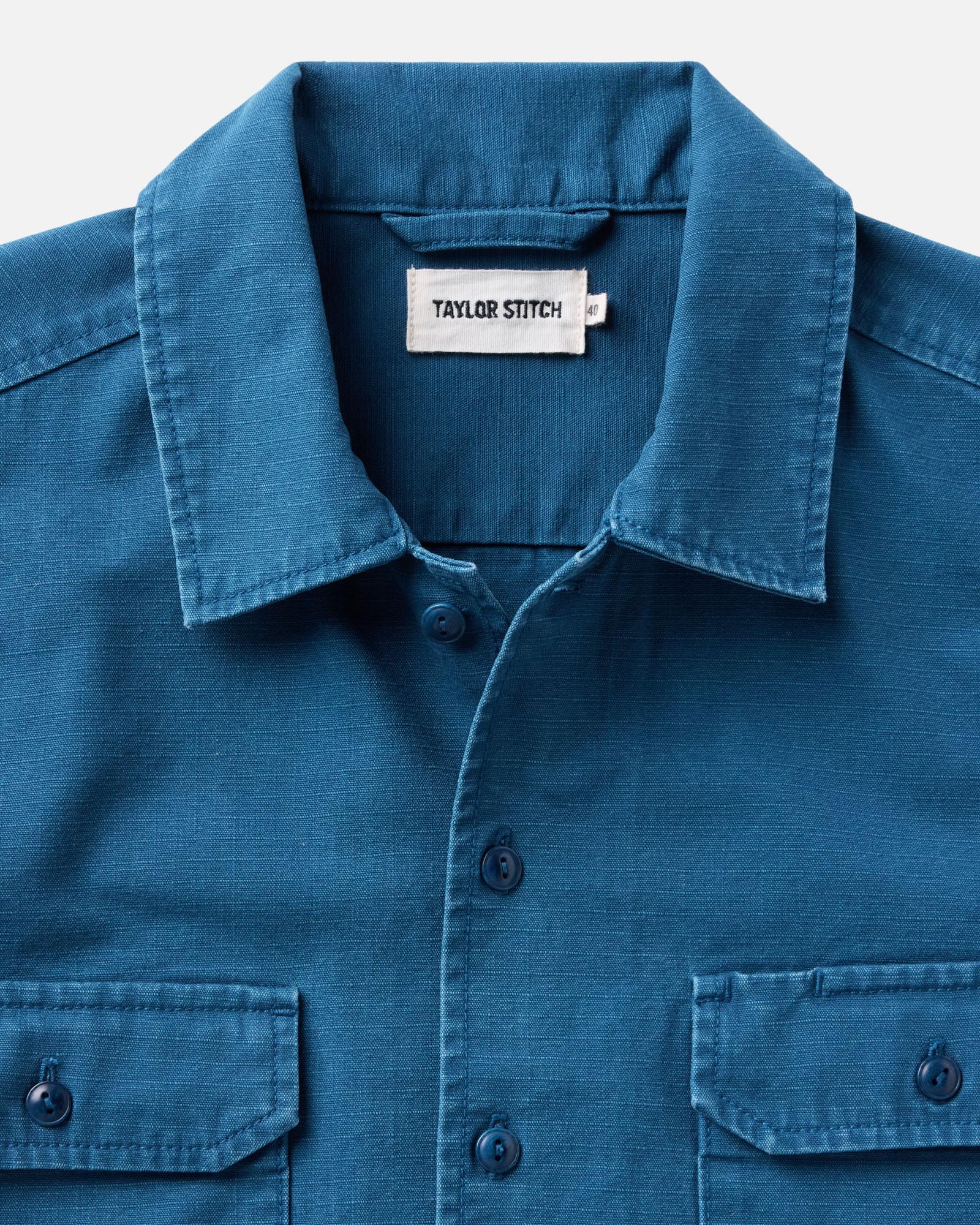 The Short Sleeve Mechanic Shirt in Atlantic Ripstop | Modern Menswear by yycbvcnbmmnbm