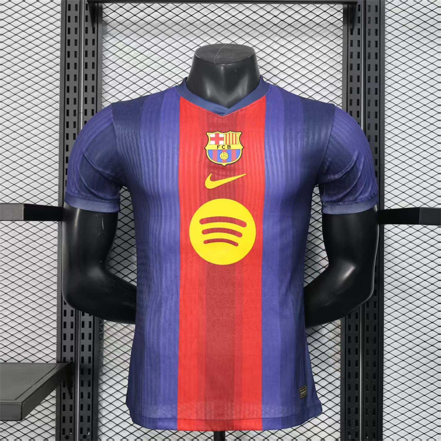 AlphaJersey-Barcelona 25-26 Big LOGO Red & Blue Stripe Special Edition Jersey - Player Version