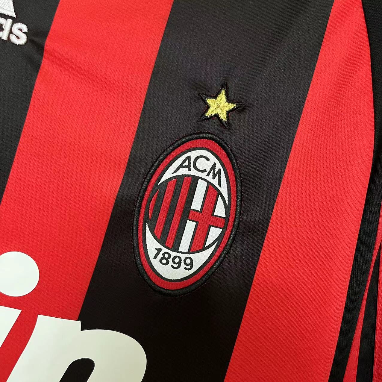 AlphaJersey-Retro AC Milan 2008-09 Home Long Sleeve Jersey