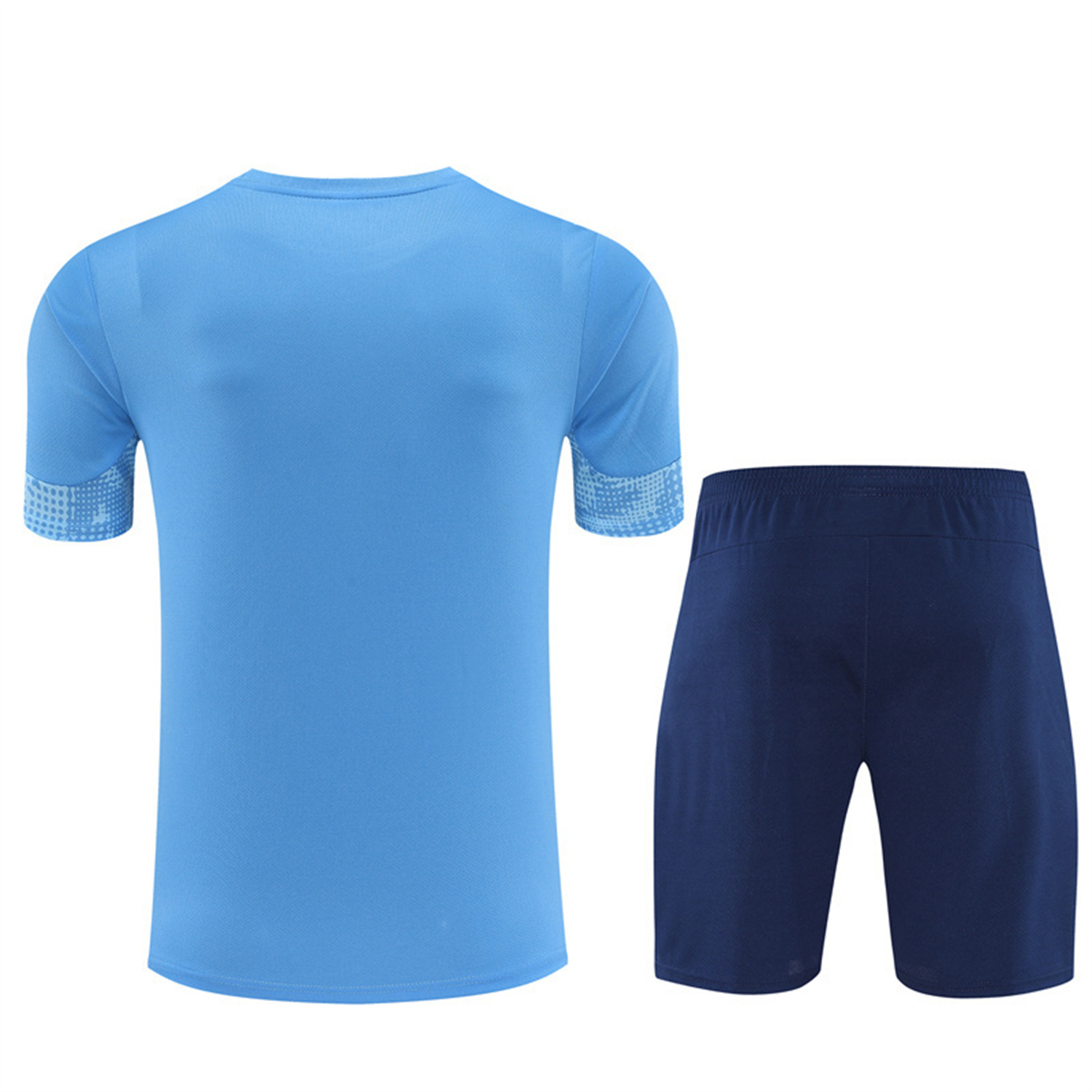 AlphaJersey-Manchester City 25-26 Kids Short-Sleeve Training Set - Light Blue Camouflage Top & Deep Blue Shorts