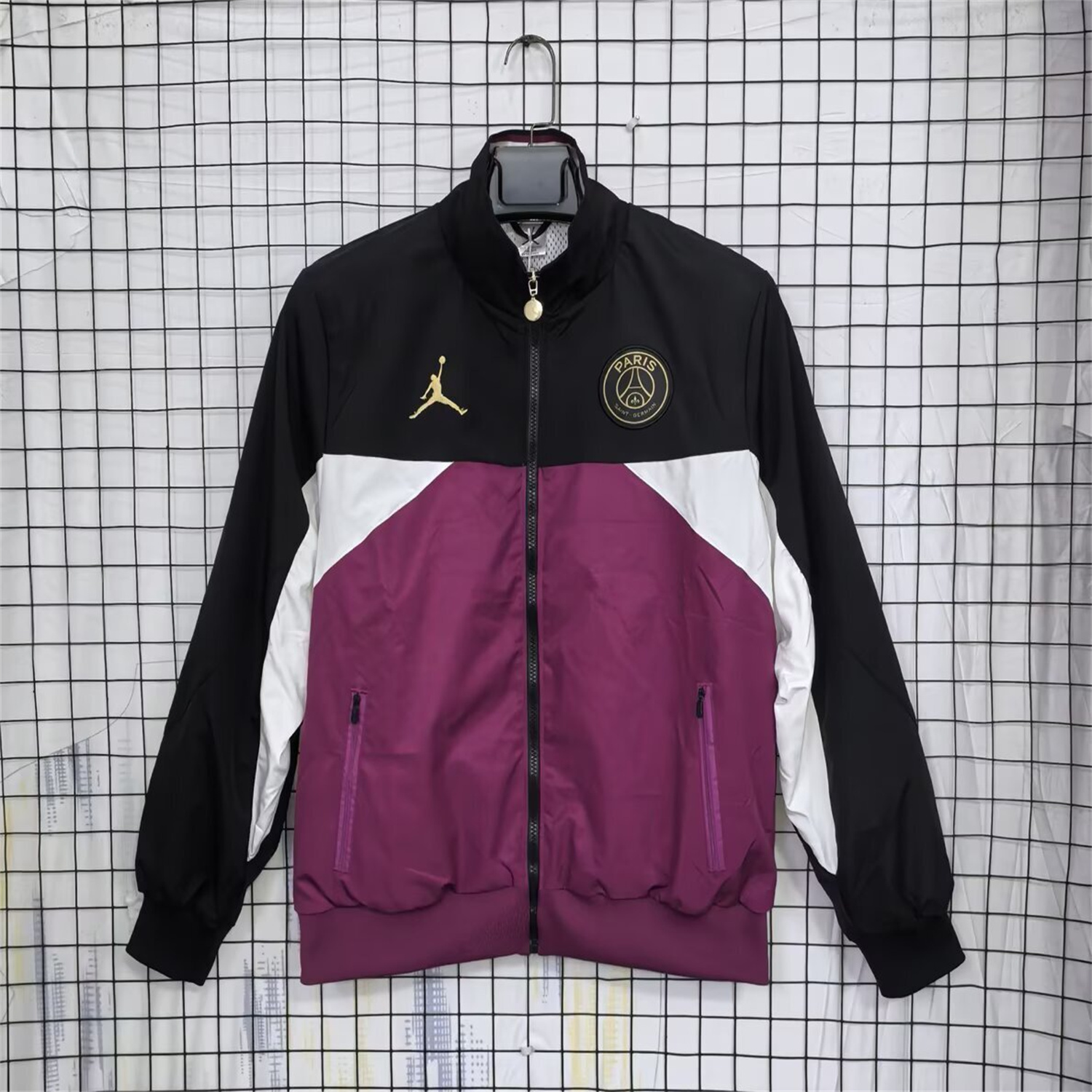 AlphaJersey-Paris Saint-Germain PSG 25-26 Windbreaker Jacket - Purple And Black