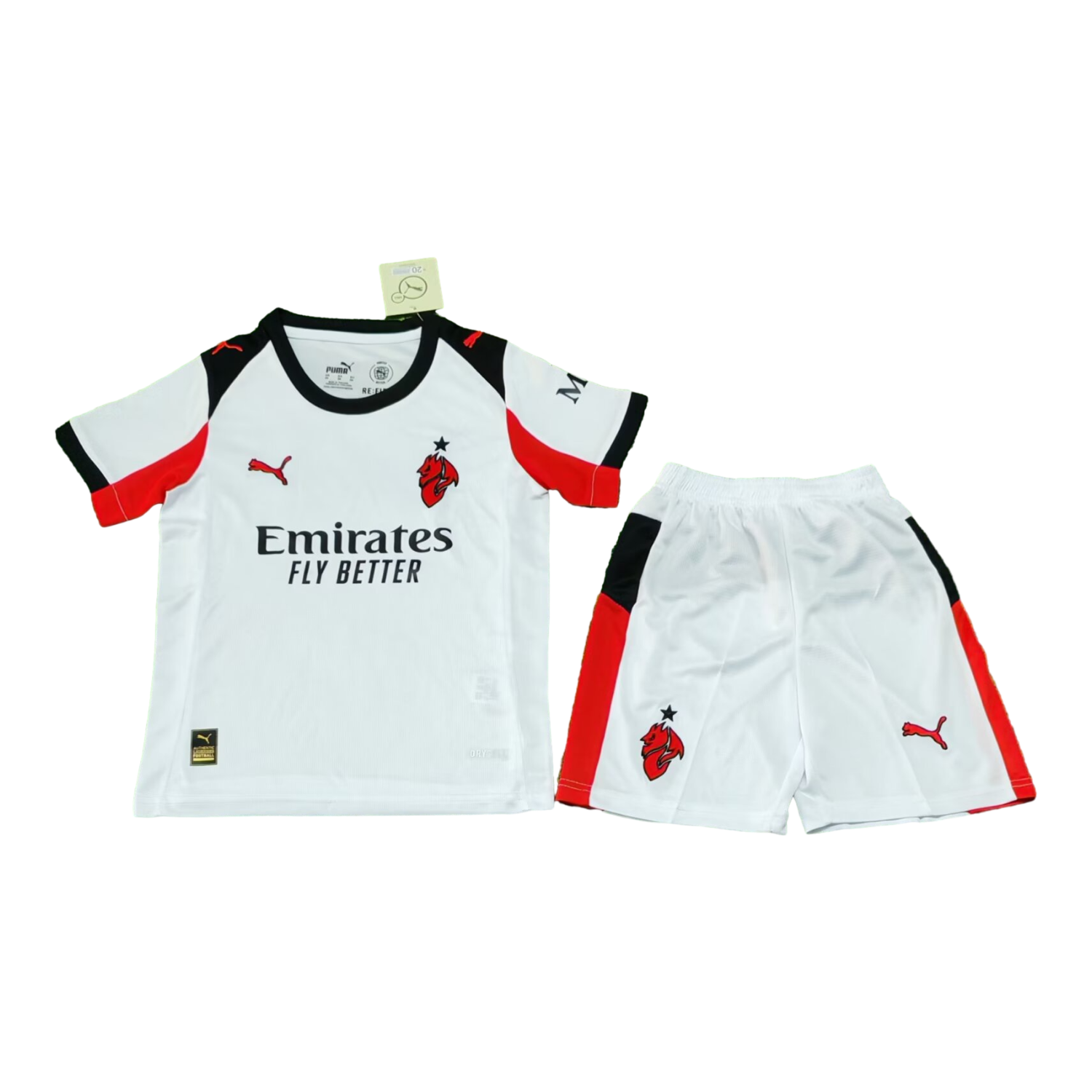 AlphaJersey-AC Milan 25-26 Away White Kids Kit