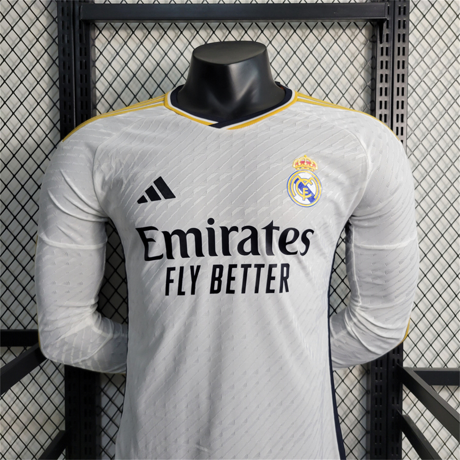 AlphaJersey-Retro Real Madrid 2023-24 Home Long Sleeves Jersey - Player Version