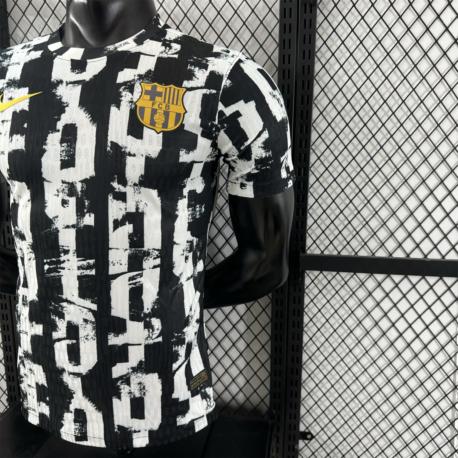 AlphaJersey-Barcelona 25-26 Unsponsored White & Black Letters Special Jersey - Player Version