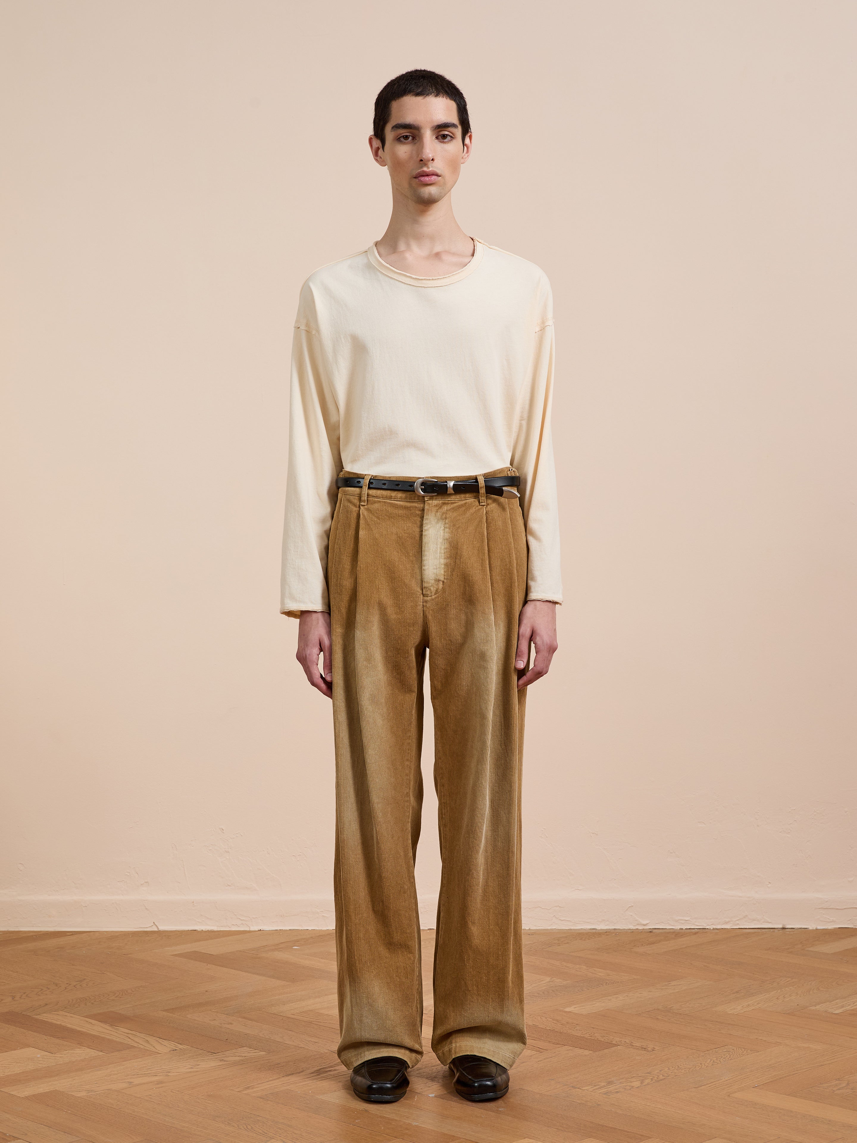 Faded Pleated Corduroy Pants | Modern Menswear by yycbvcnbmmnbm
