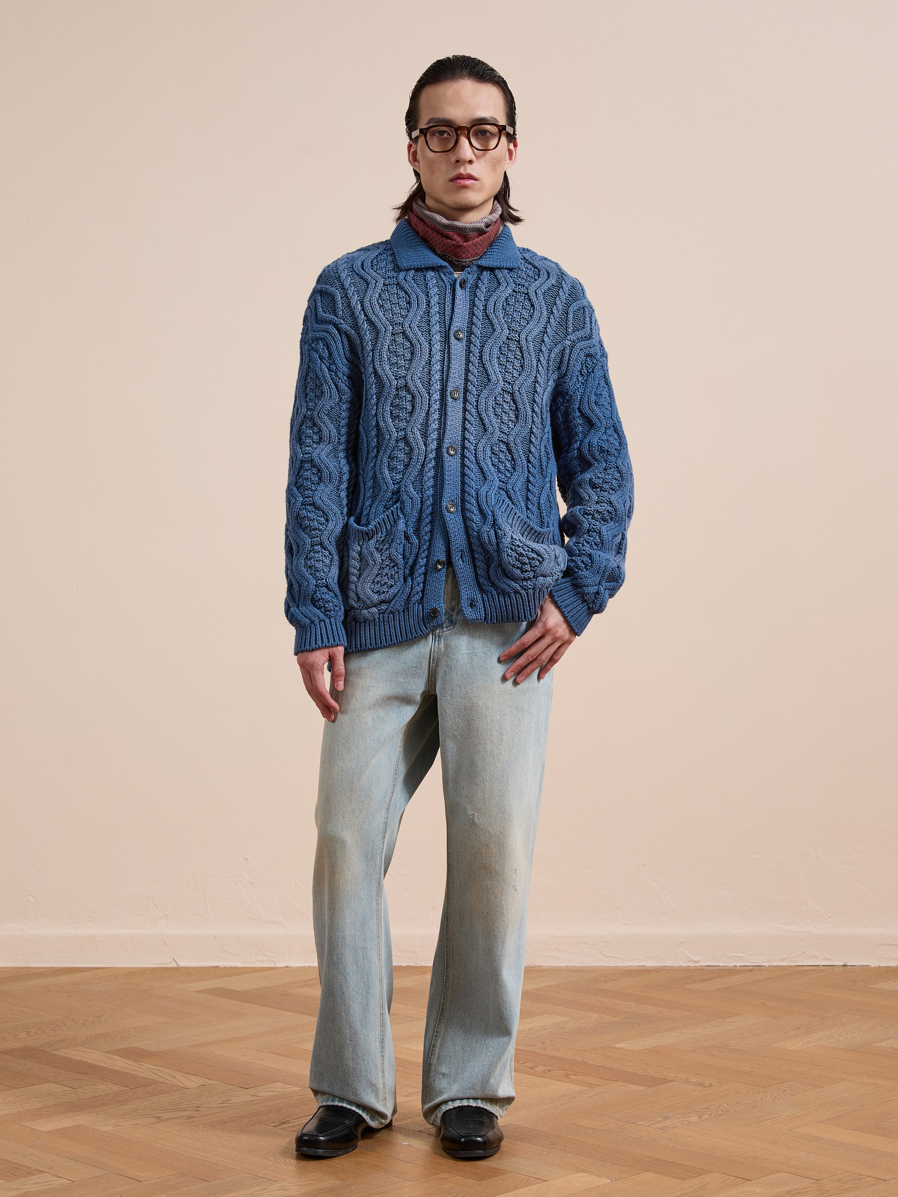 Cable Knit Buttoned Cardigan | Modern Menswear by yycbvcnbmmnbm
