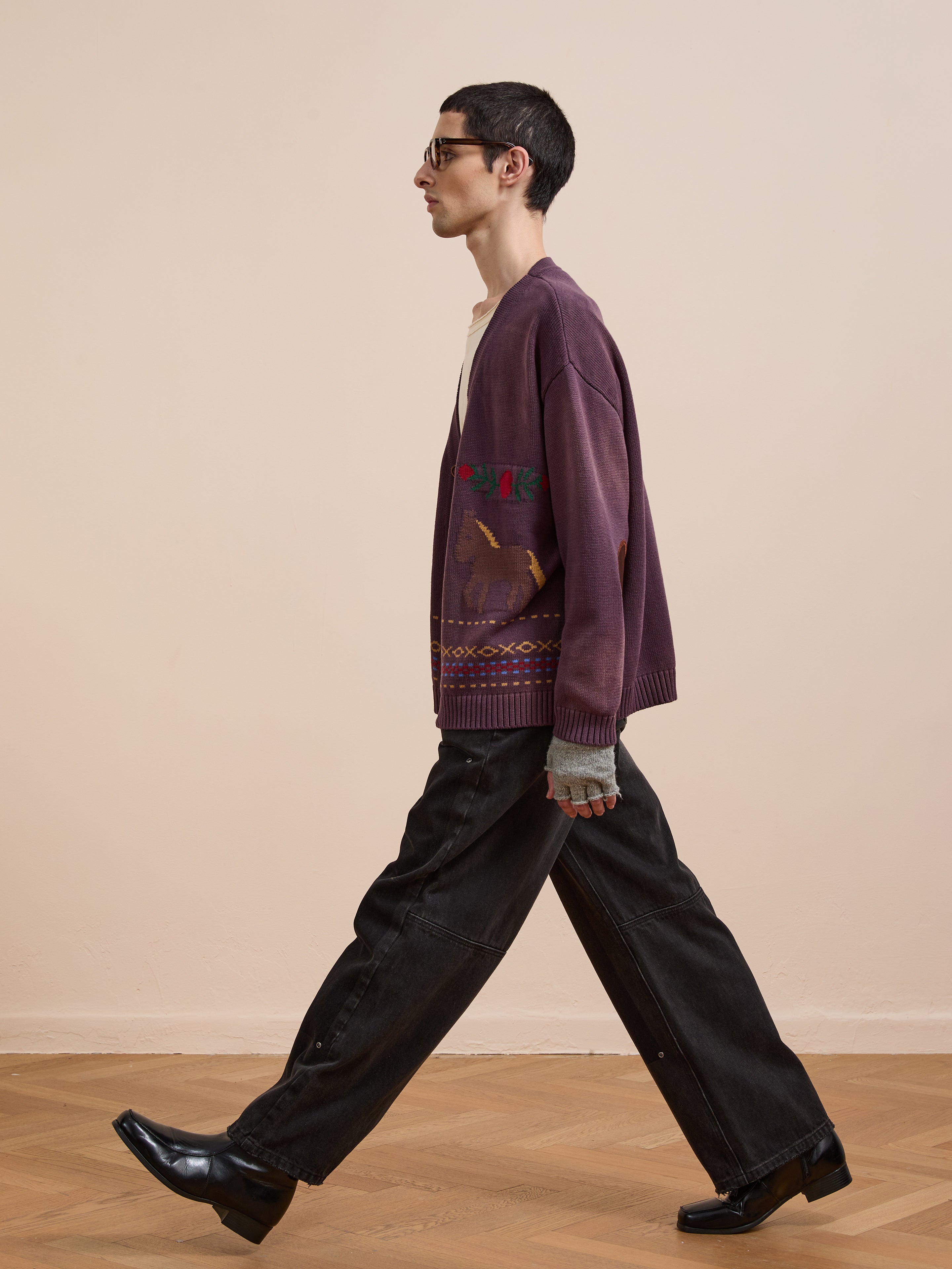 Horse Jacquard Cardigan | Modern Menswear by yycbvcnbmmnbm