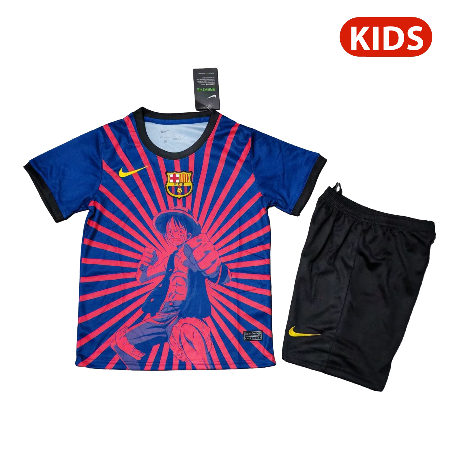 AlphaJersey-Barcelona 25-26 One Piece Red Silhouette Special Blue Kids Kit