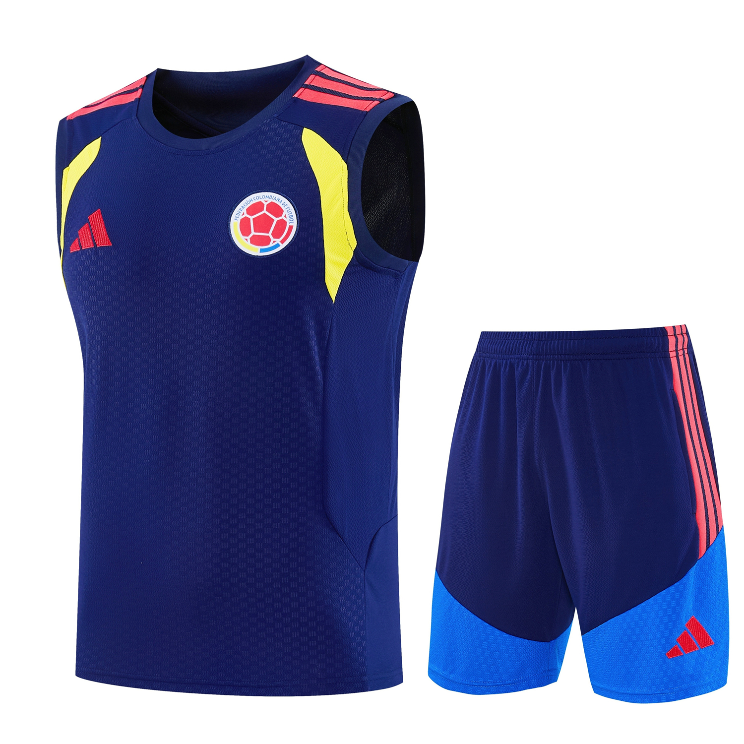 AlphaJersey-Colombia 2026 Vest Training Set - Dark Blue Vest and Shorts
