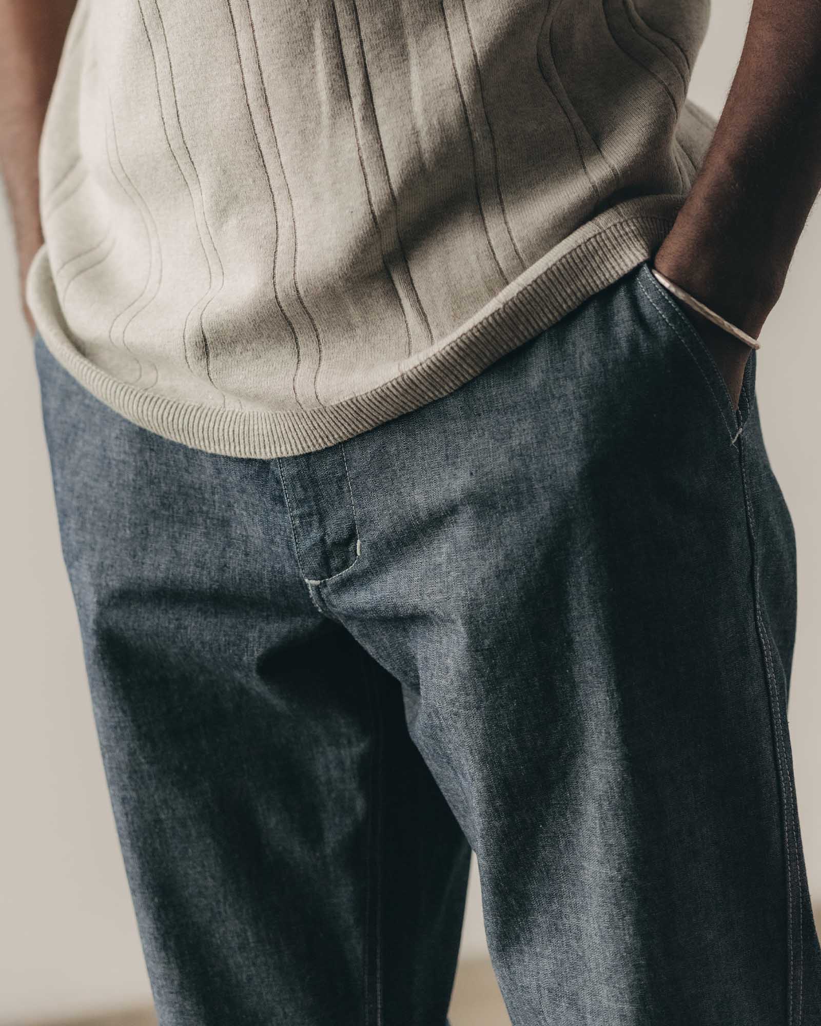 The Easy Pant in Washed Indigo Chambray | Modern Menswear by yycbvcnbmmnbm