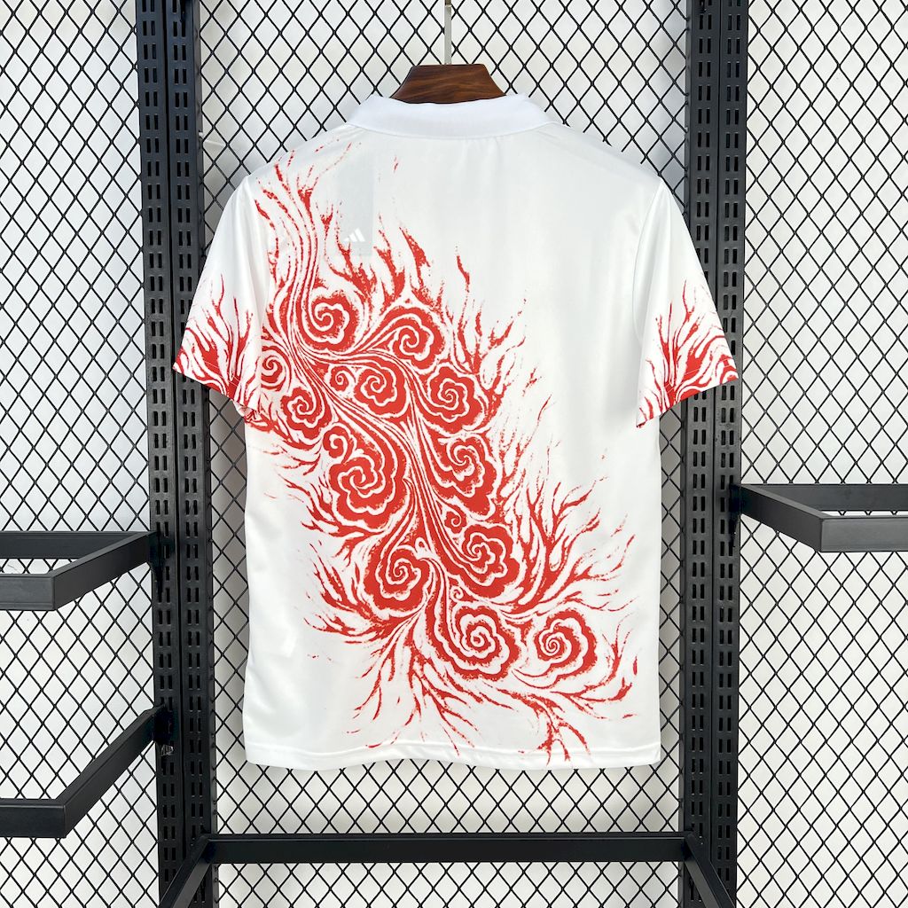 AlphaJersey-Japan 25-26 Y-3 Red Auspicious Cloud Pattern White Special Jersey - Fans Version