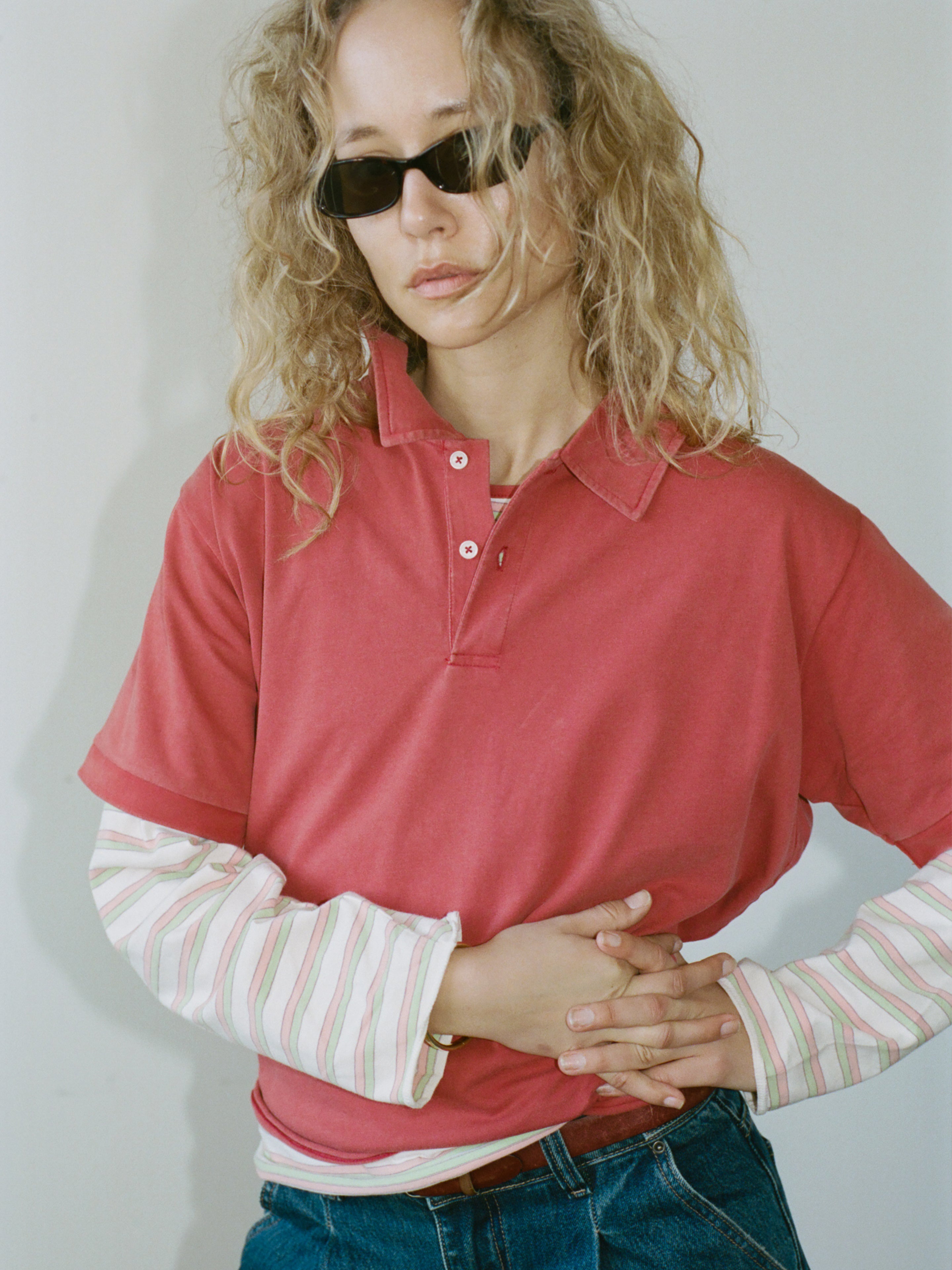 Double Layer Stripe Polo | Modern Menswear by yycbvcnbmmnbm