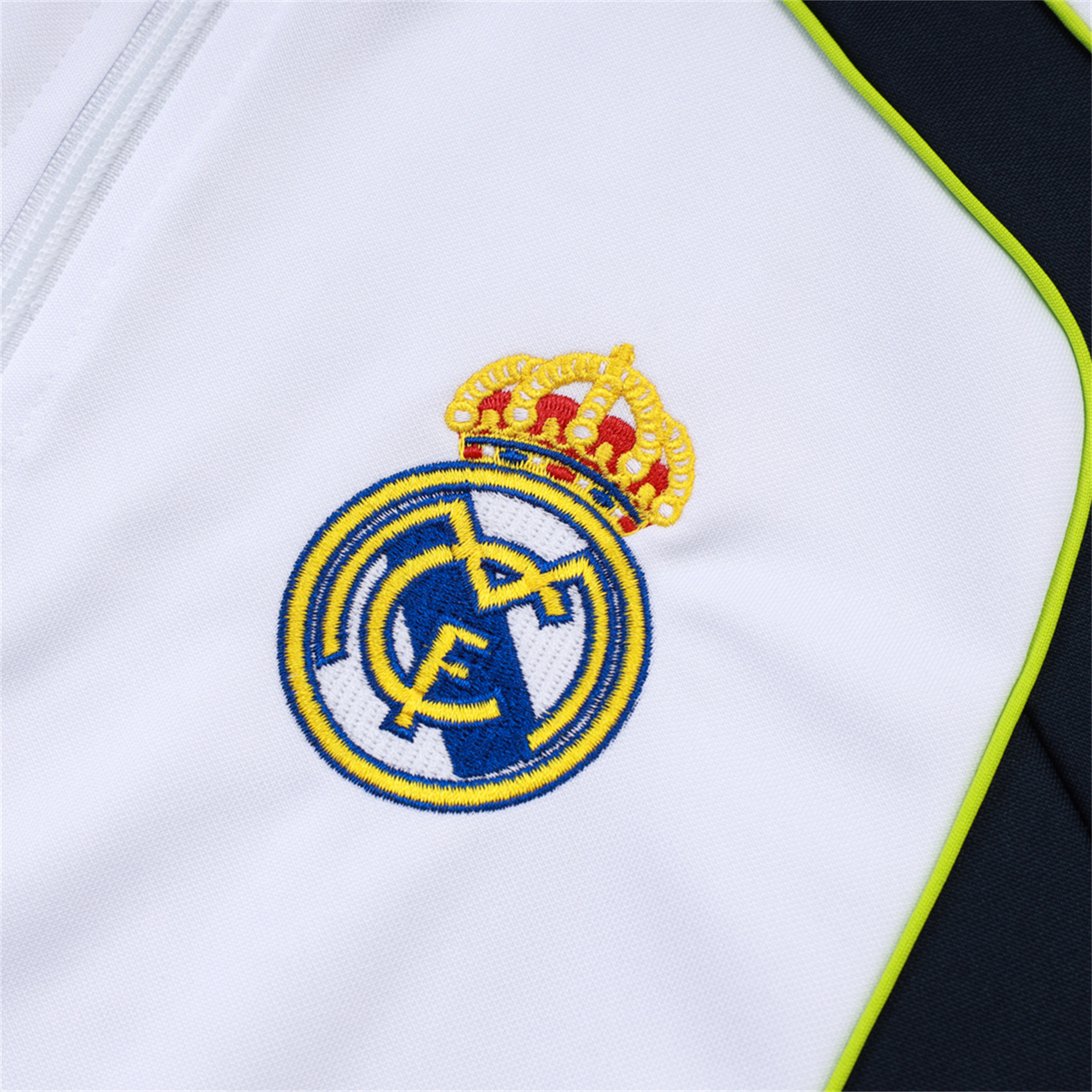 AlphaJersey-Real Madrid 25-26 Jacket Training Tracksuit - White Throwback Jackets & Black Pants