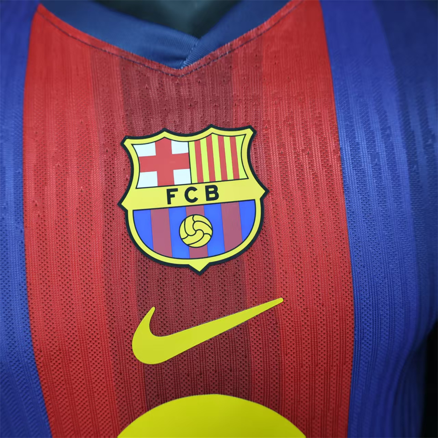 AlphaJersey-Barcelona 25-26 Big LOGO Red & Blue Stripe Special Edition Jersey - Player Version