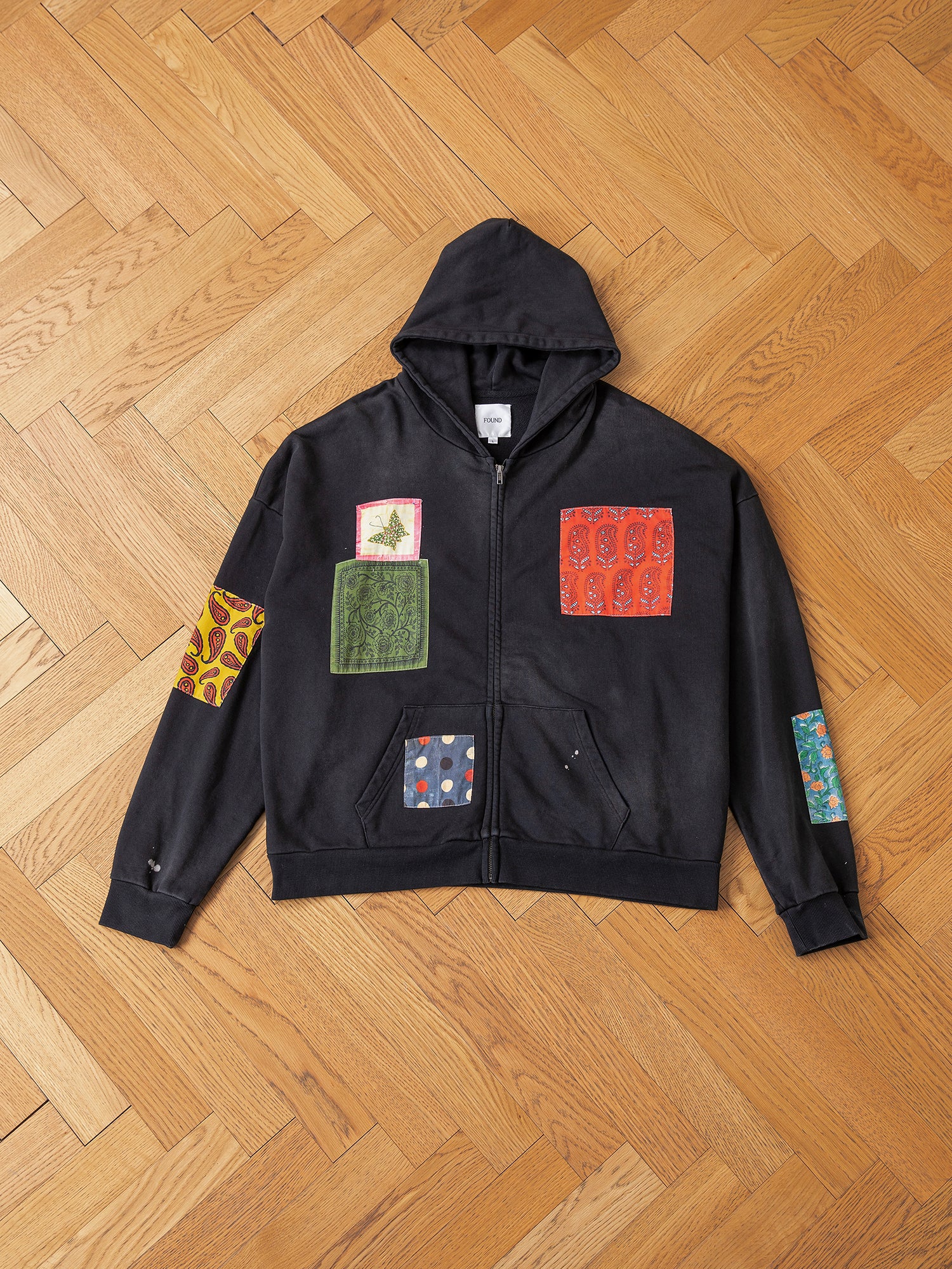 Tapestry Patchwork Zip Up Hoodie | Modern Menswear by yycbvcnbmmnbm