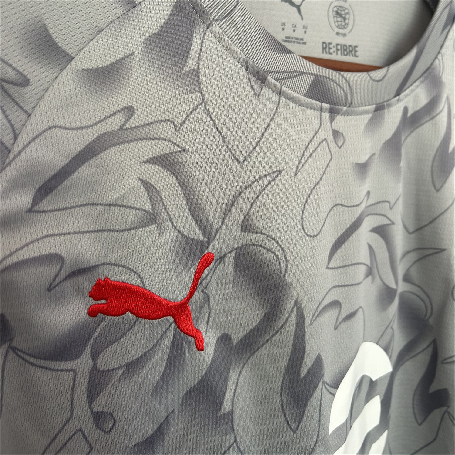 AlphaJersey-AC Milan 25-26 Grey Pre-Match Training Jersey - Fans Version