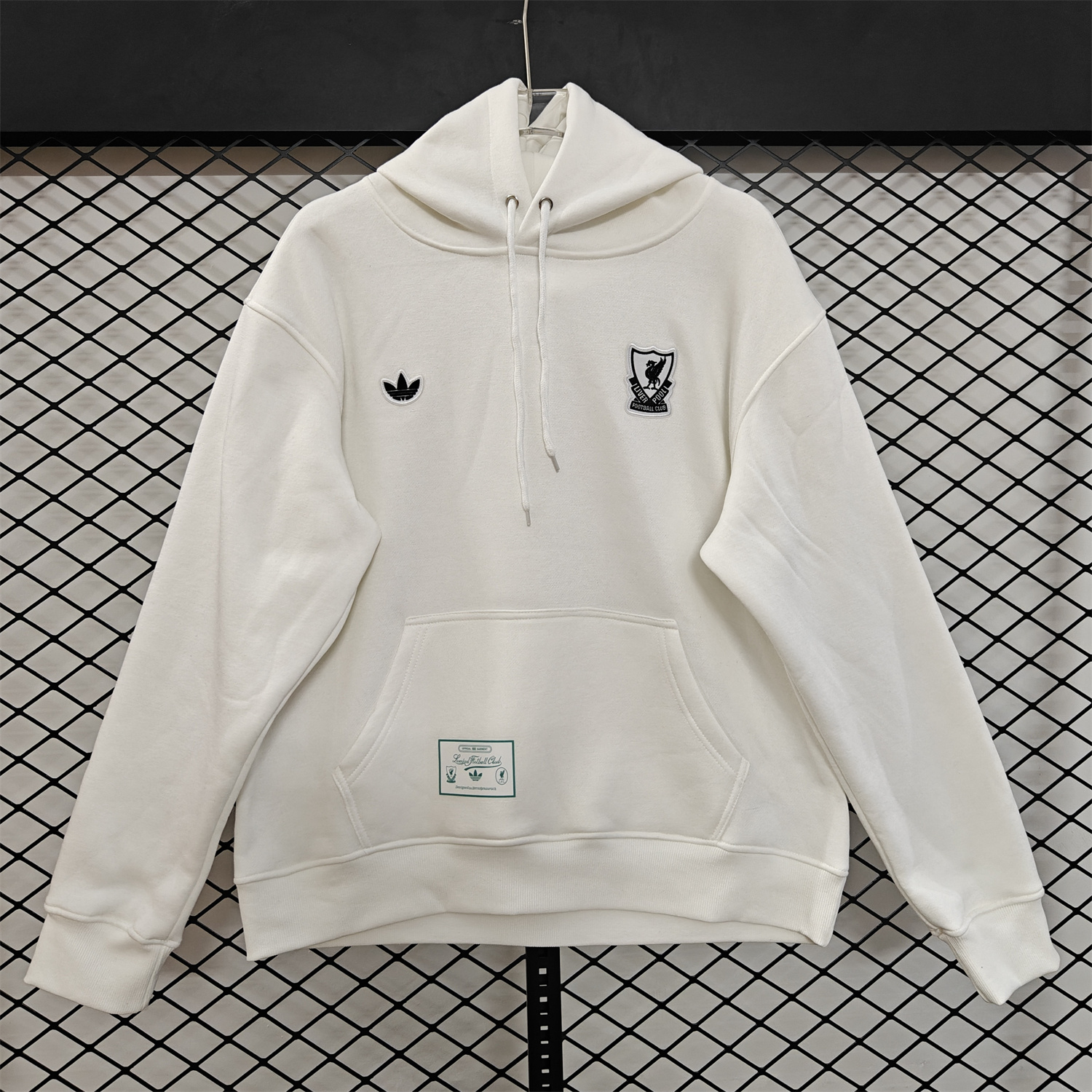 AlphaJersey-Liver.pool 25-26 Originals Terrace Icon White Team Logo Unisex Pullover Hoodie