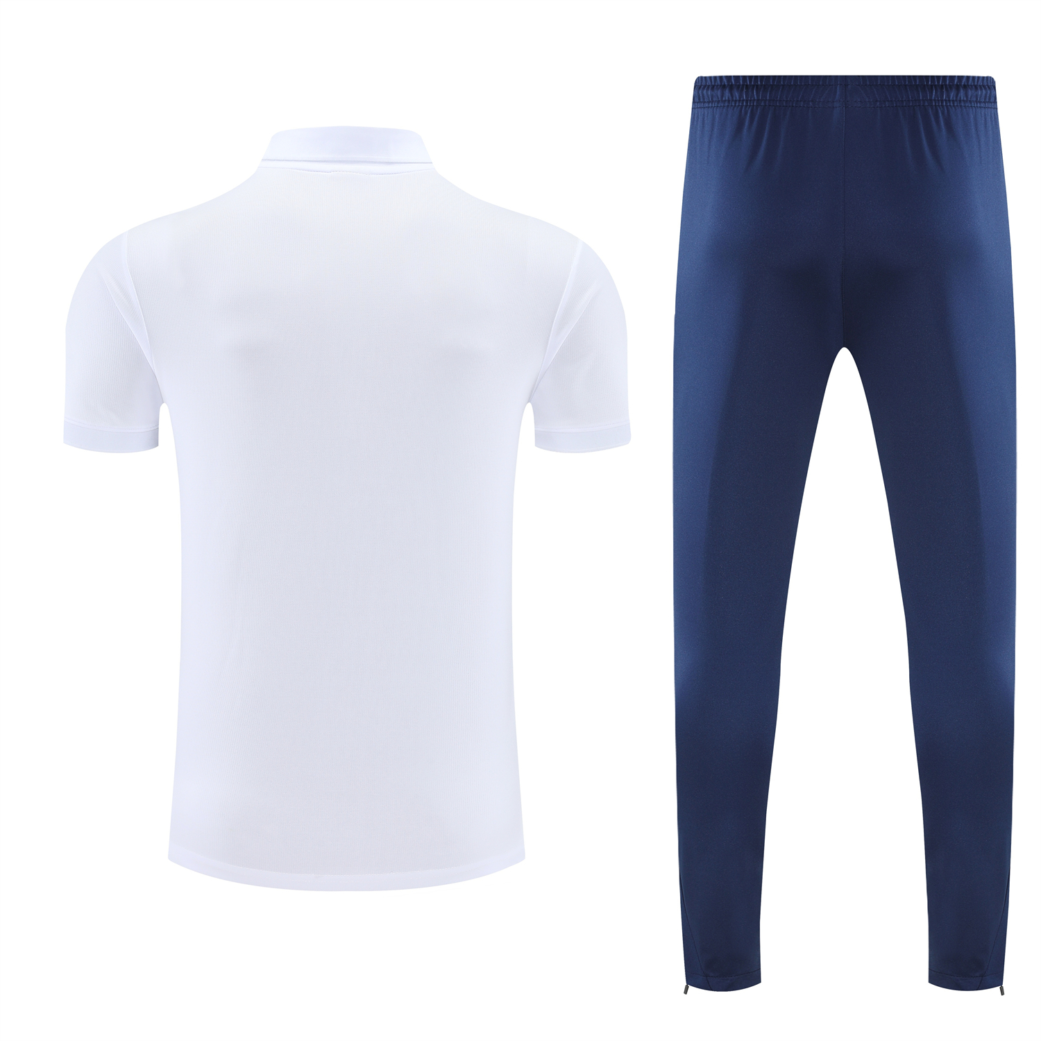 AlphaJersey-Paris Saint-Germain PSG 25-26 POLO Short-Sleeve Training Set - White Top and Dark Blue Pants