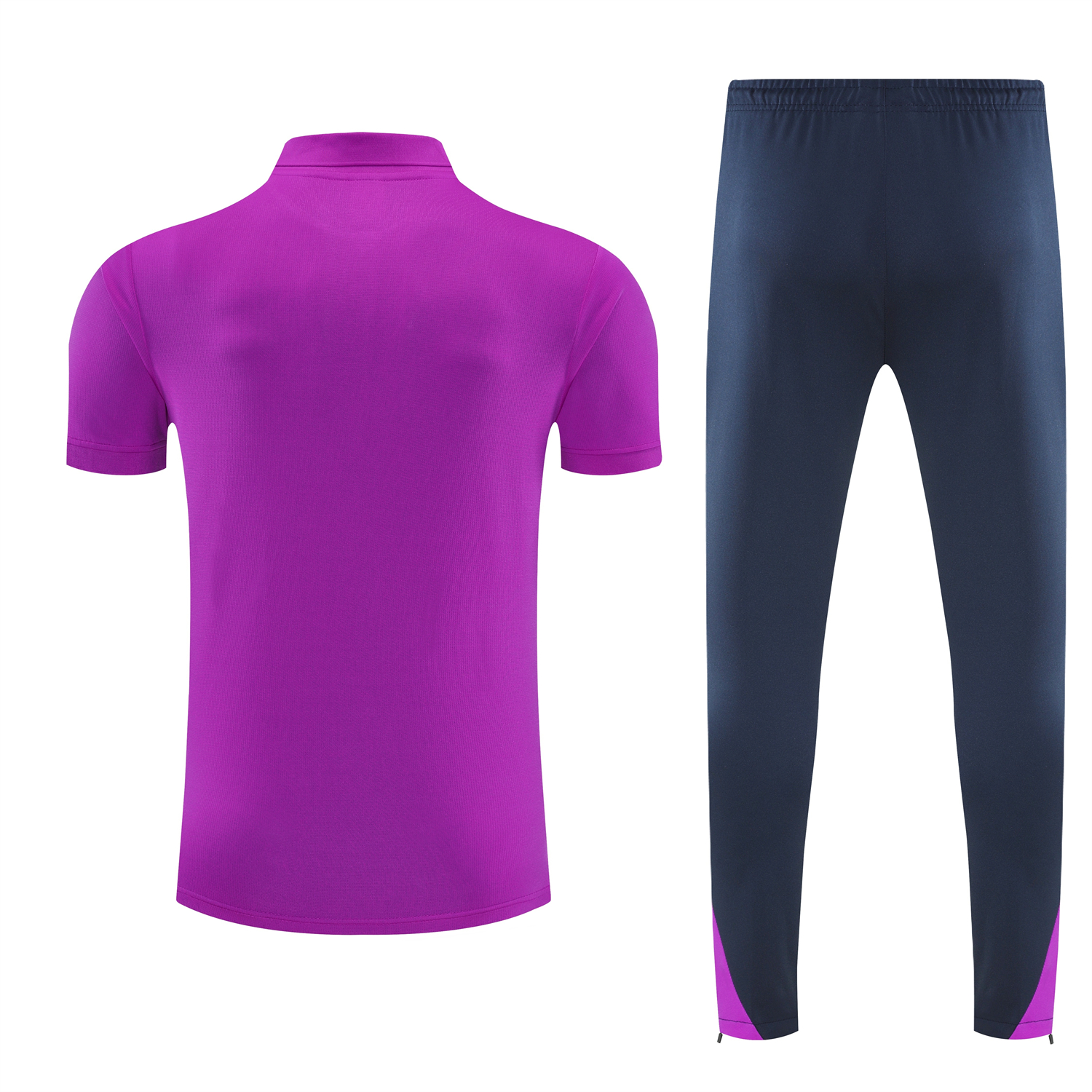 AlphaJersey-Barcelona 25-26 POLO Short-Sleeve Training Set - Purple Top and Dark Blue Pants