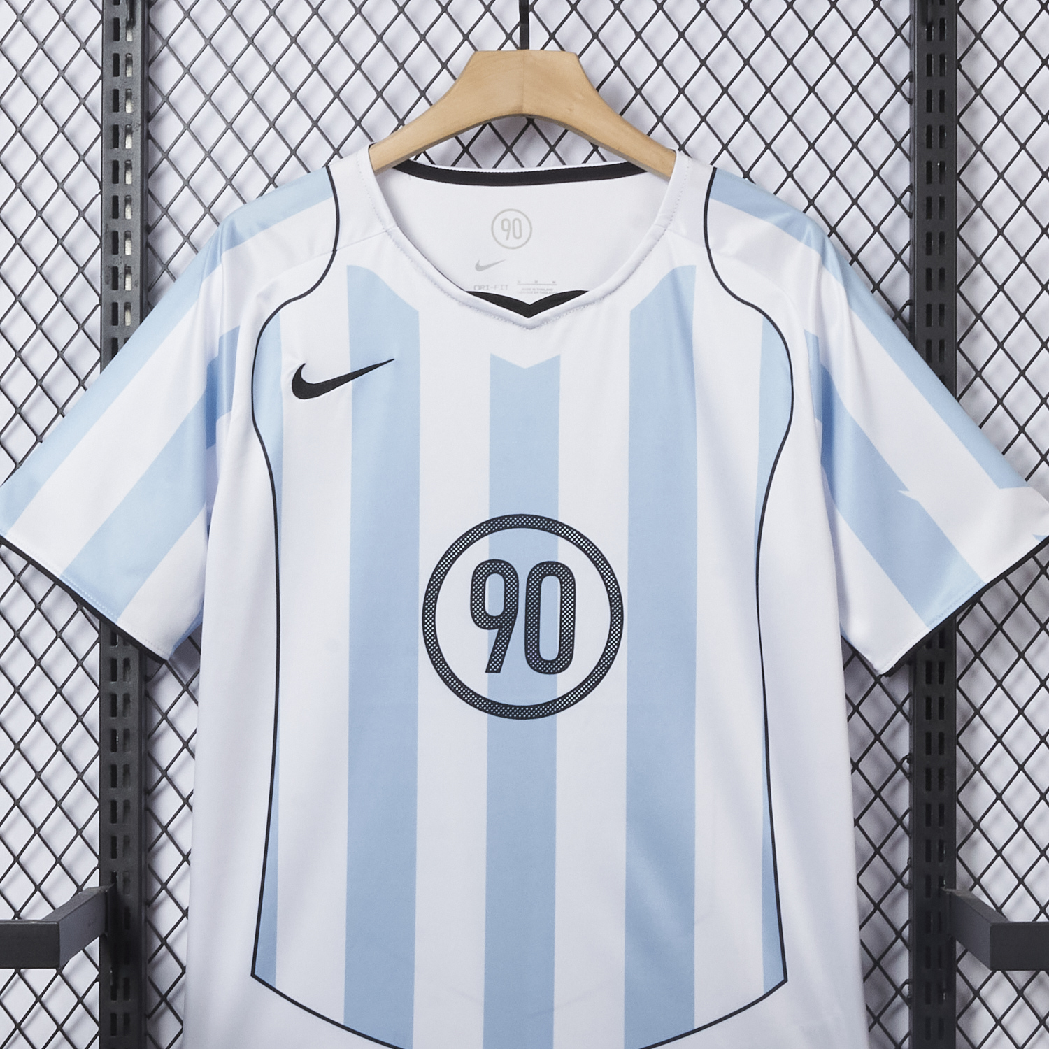 AlphaJersey-Argentina 25-26 Retro Style Total 90 Blue White Jersey - Fans Version
