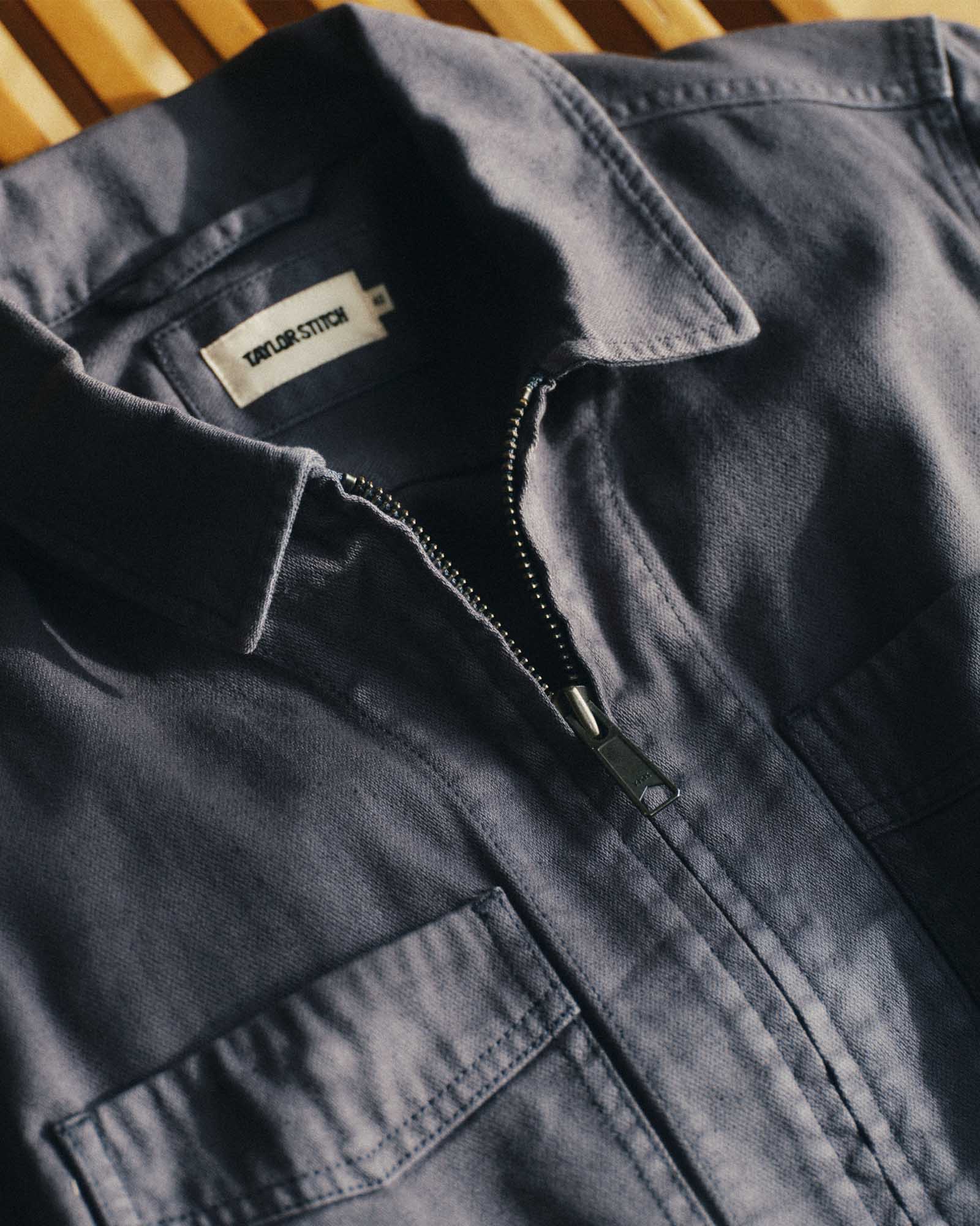 The Station Jacket in Petrol Blue Broken Twill | Modern Menswear by yycbvcnbmmnbm