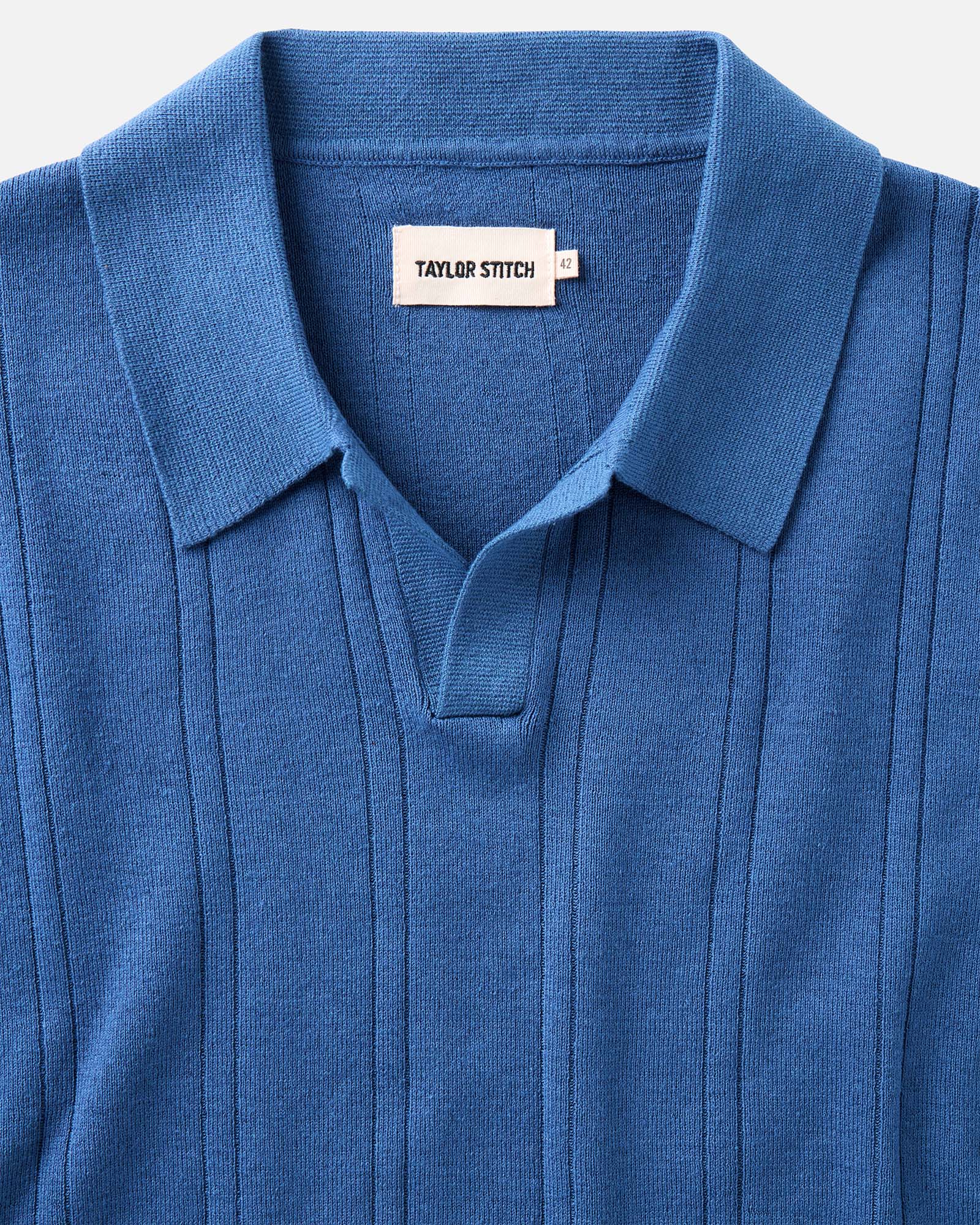 The Valencia Sweater Polo in Heather Clear Blue Rib | Modern Menswear by yycbvcnbmmnbm